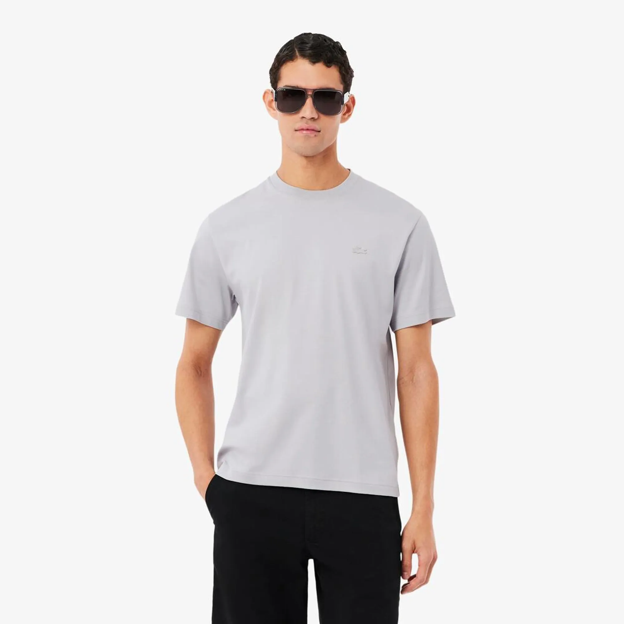 Lacoste Embroidered Signature T-shirt - Light Grey