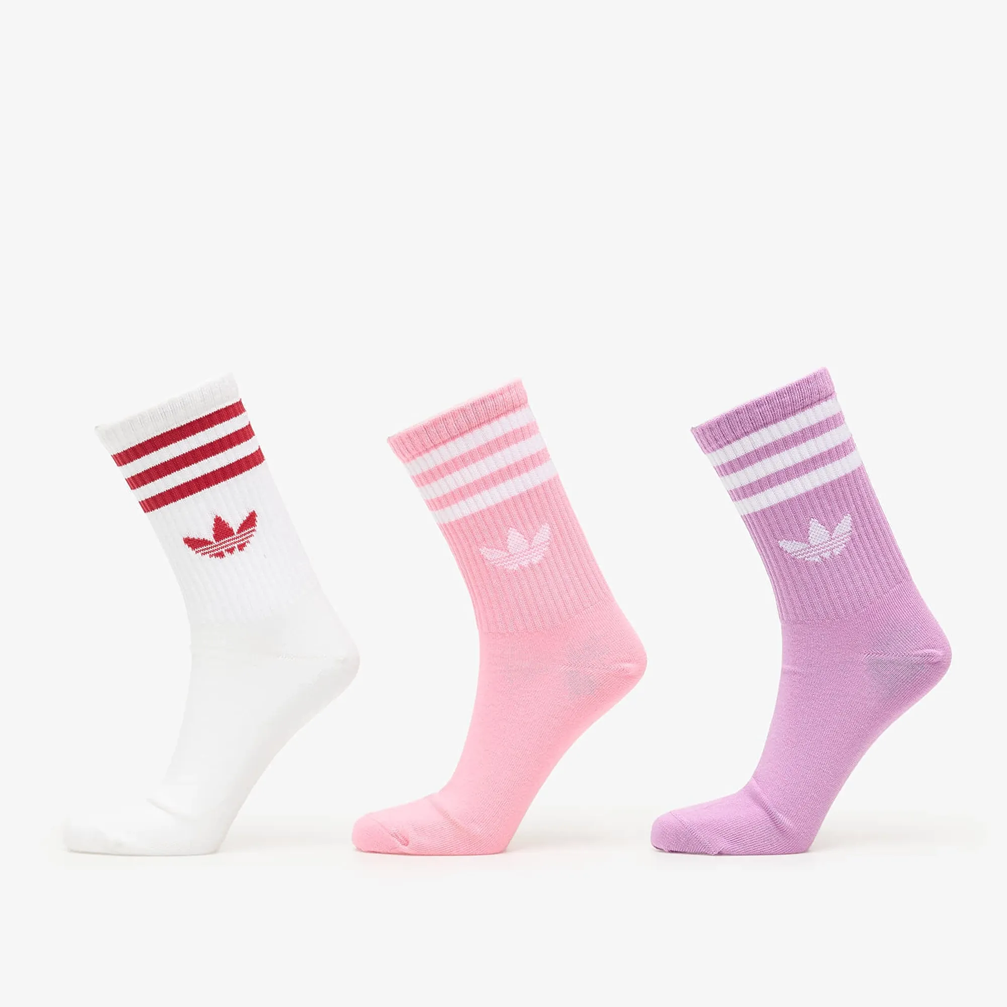 Adidas 3S Crew Socks 3-Pack Preloved Purple/ Bliss Pink/ White S