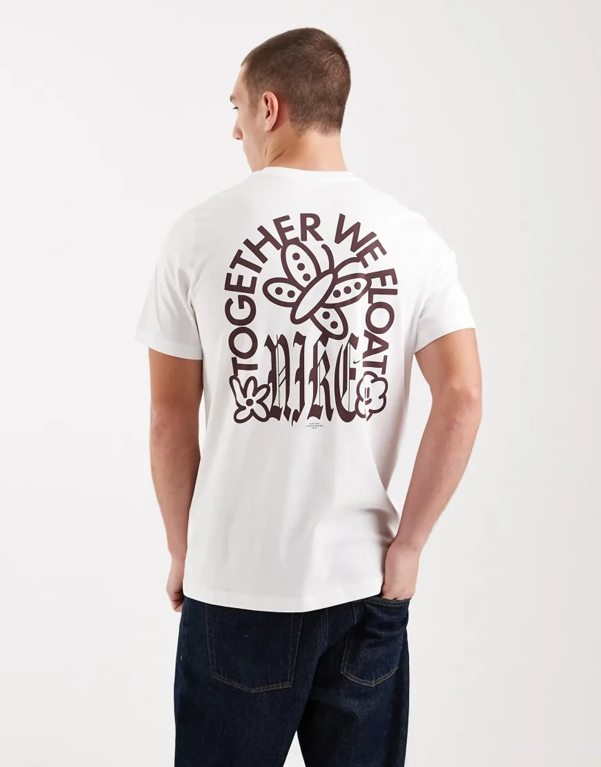 Nike Club Graphic Back Print T-Shirt In White