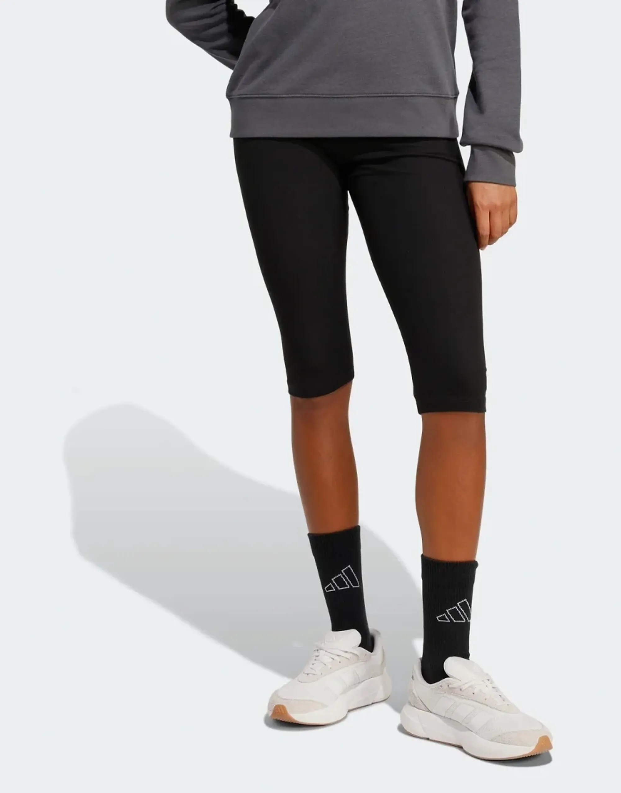 Adidas Performance Seasonal Essentials Rib Capri Leggings In Black