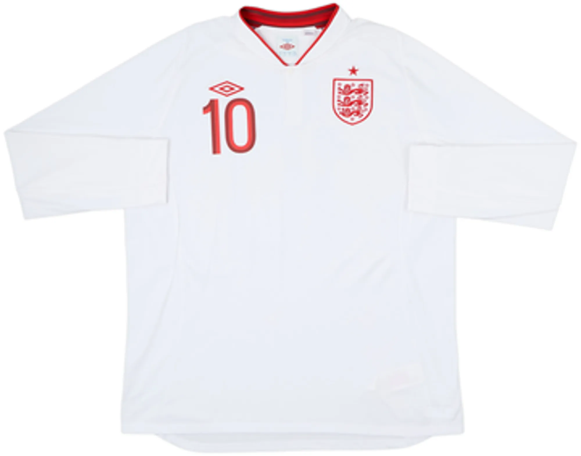 2012-13 England Home L/S Shirt Rooney #10 - 10/10 - (XXL)