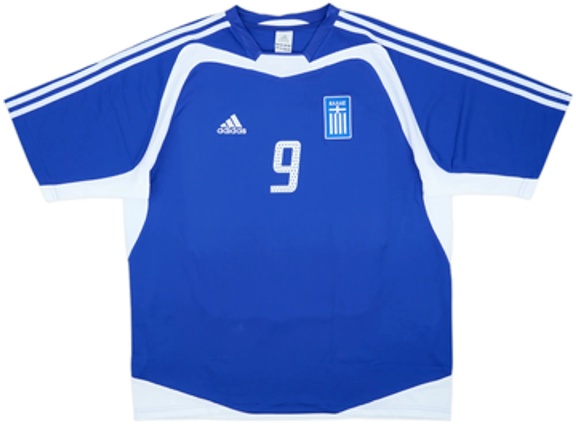 2004-06 Greece Home Shirt Charisteas #9 - 9/10 - (L)