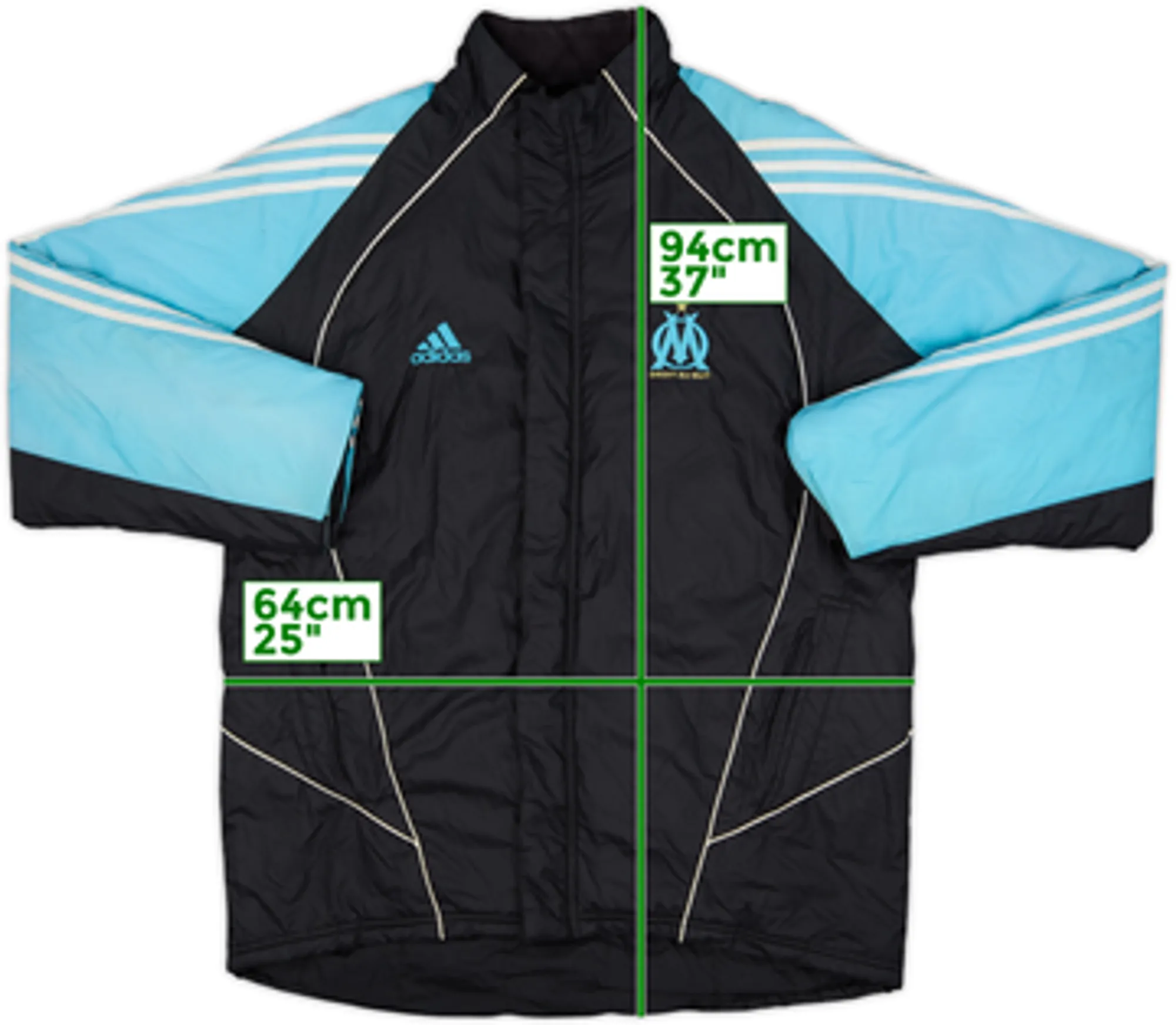 2005-06 Olympique Marseille adidas Padded Bench Coat - 8/10 - (L)
