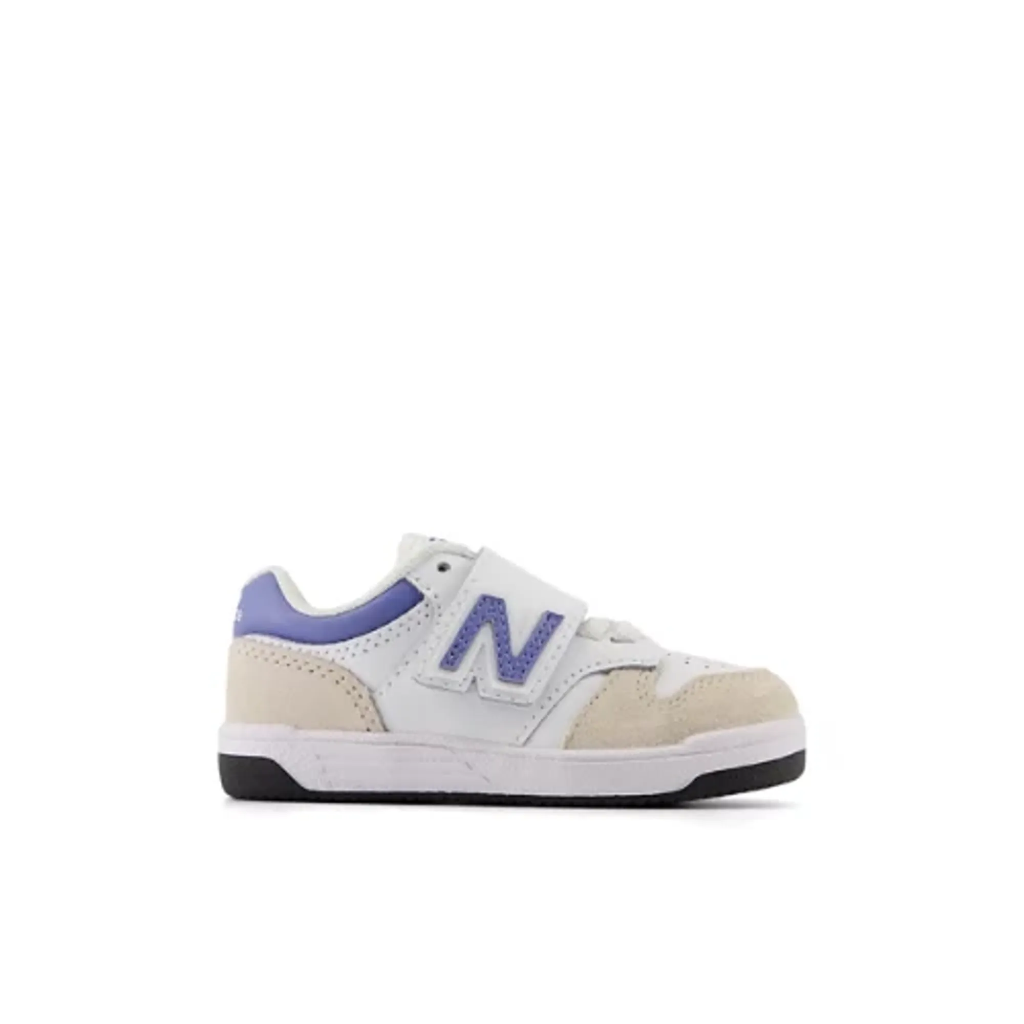 New Balance Infants' B480 New-B Hook & Loop in White/Blue Synthetic