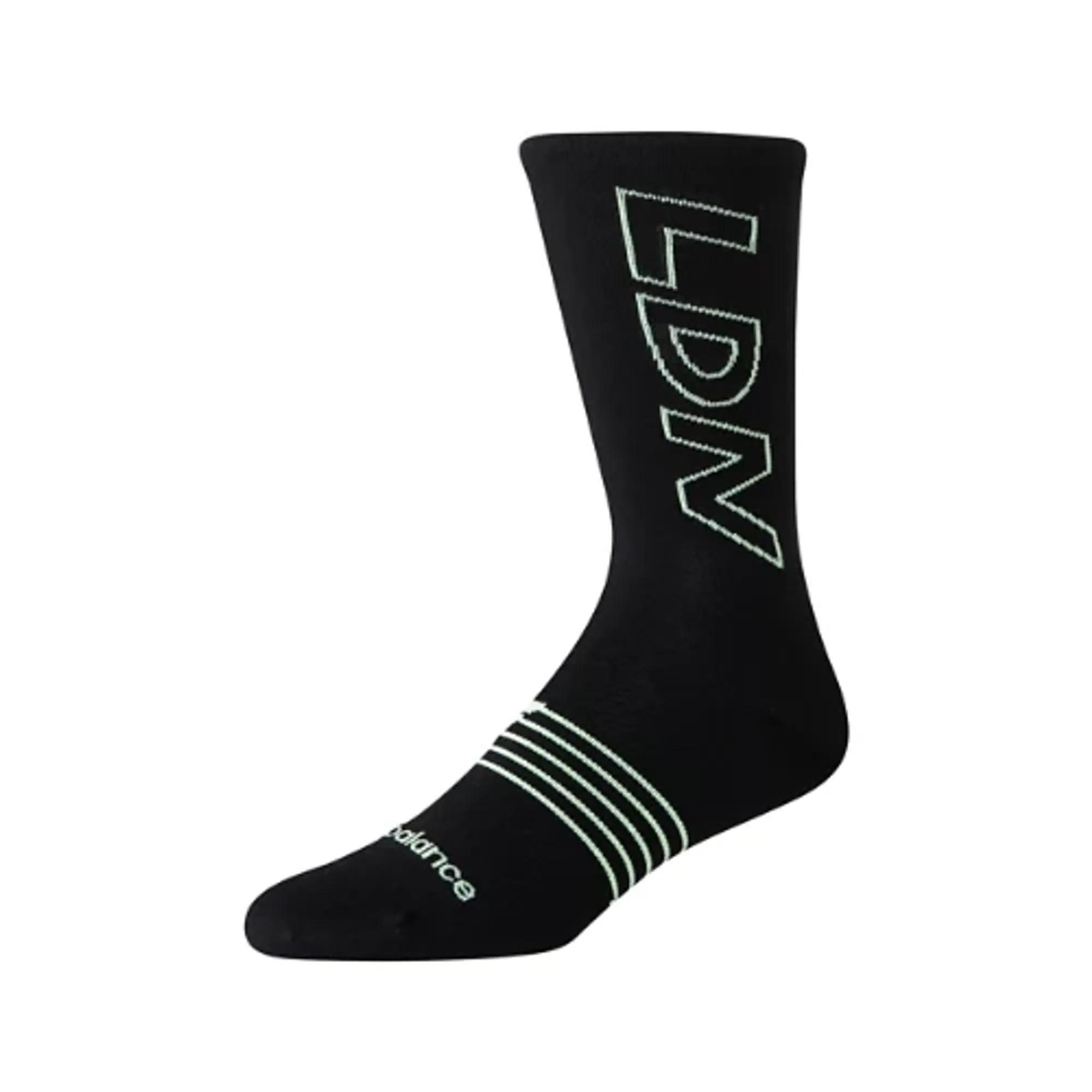 New Balance Unisex London Marathon Crew Sock in Black Polyester