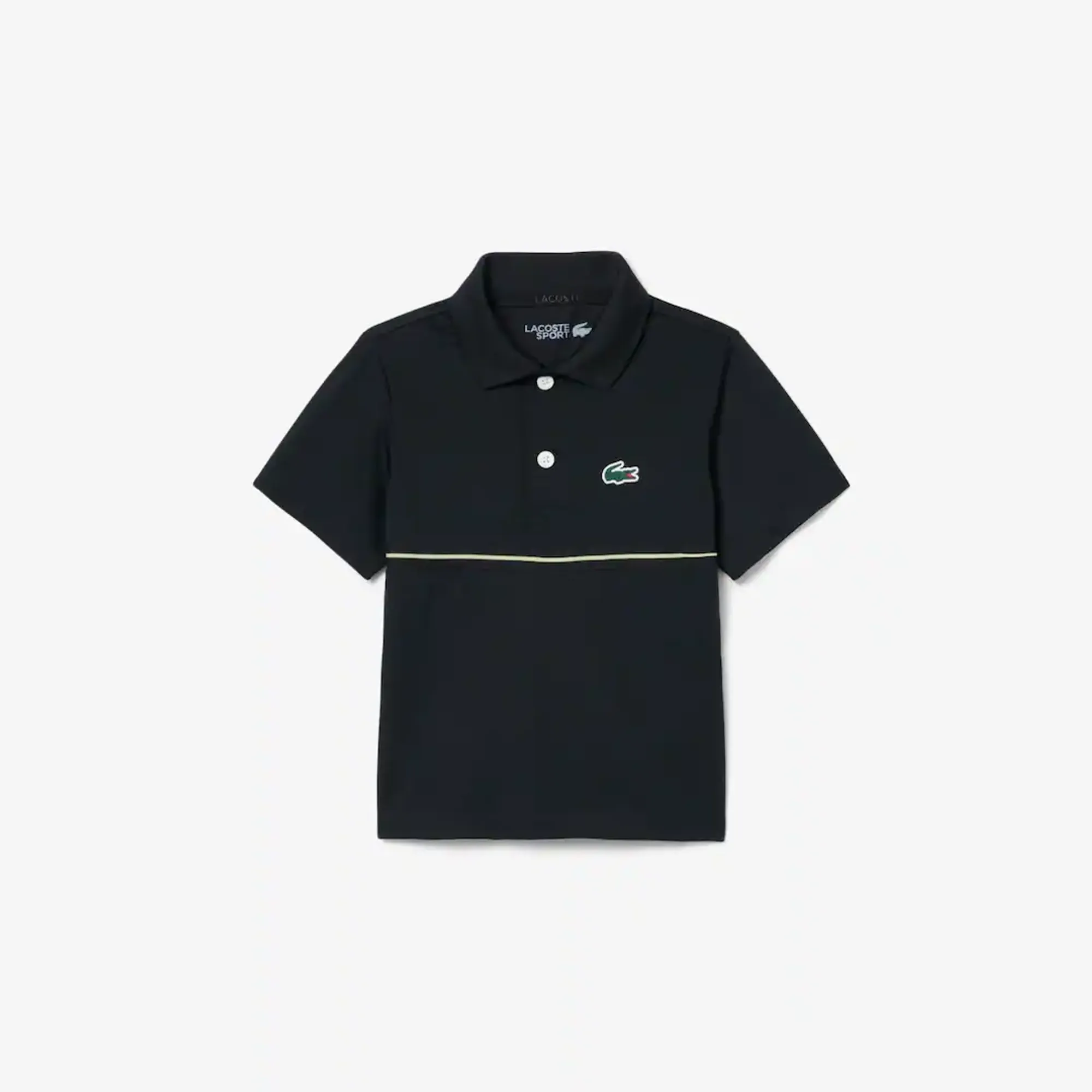 Lacoste Ultra Dry Branded Stripe Piqué Polo Shirt - Noir