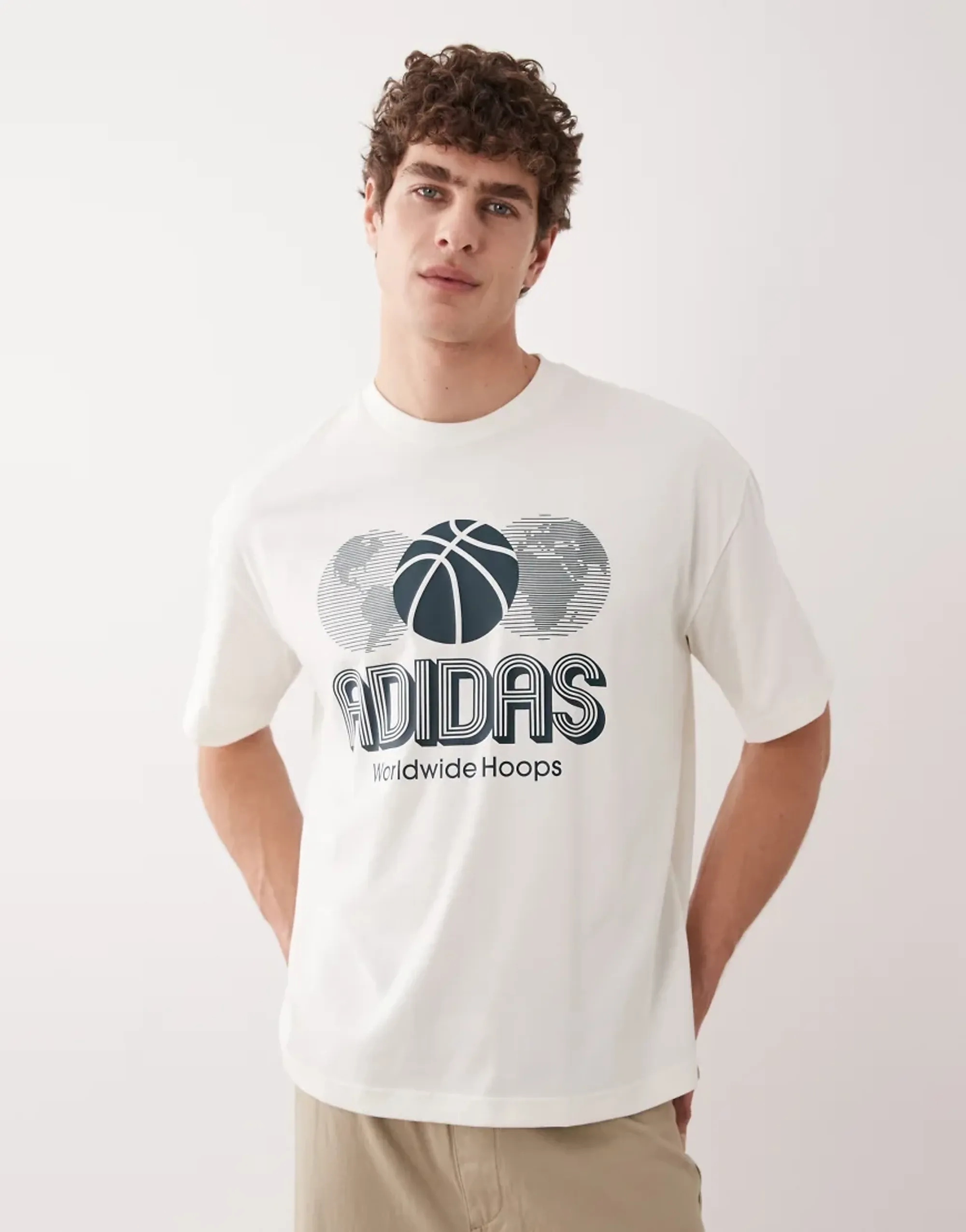 Adidas Originals World Wide Hoops Global Basketball Graphic Short Sleeve T-shirt