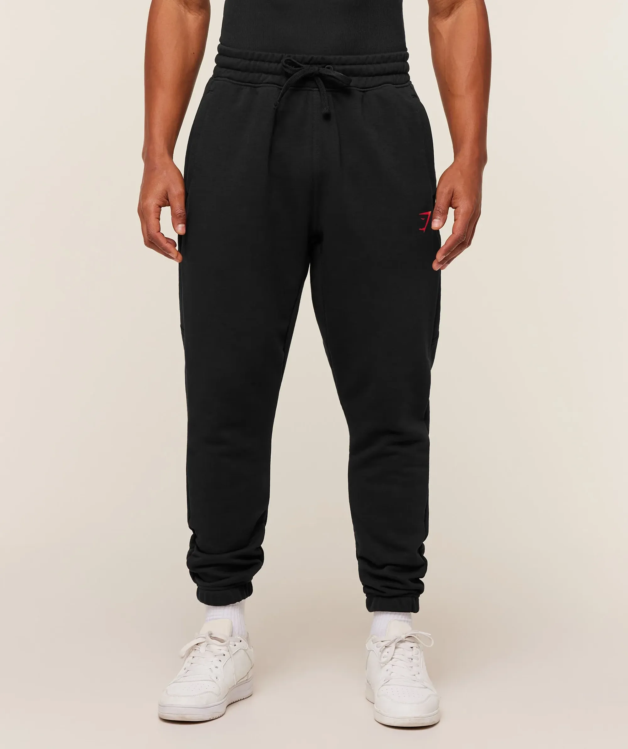 Gymshark Power Wordmark Joggers - Black/Conditioning Red