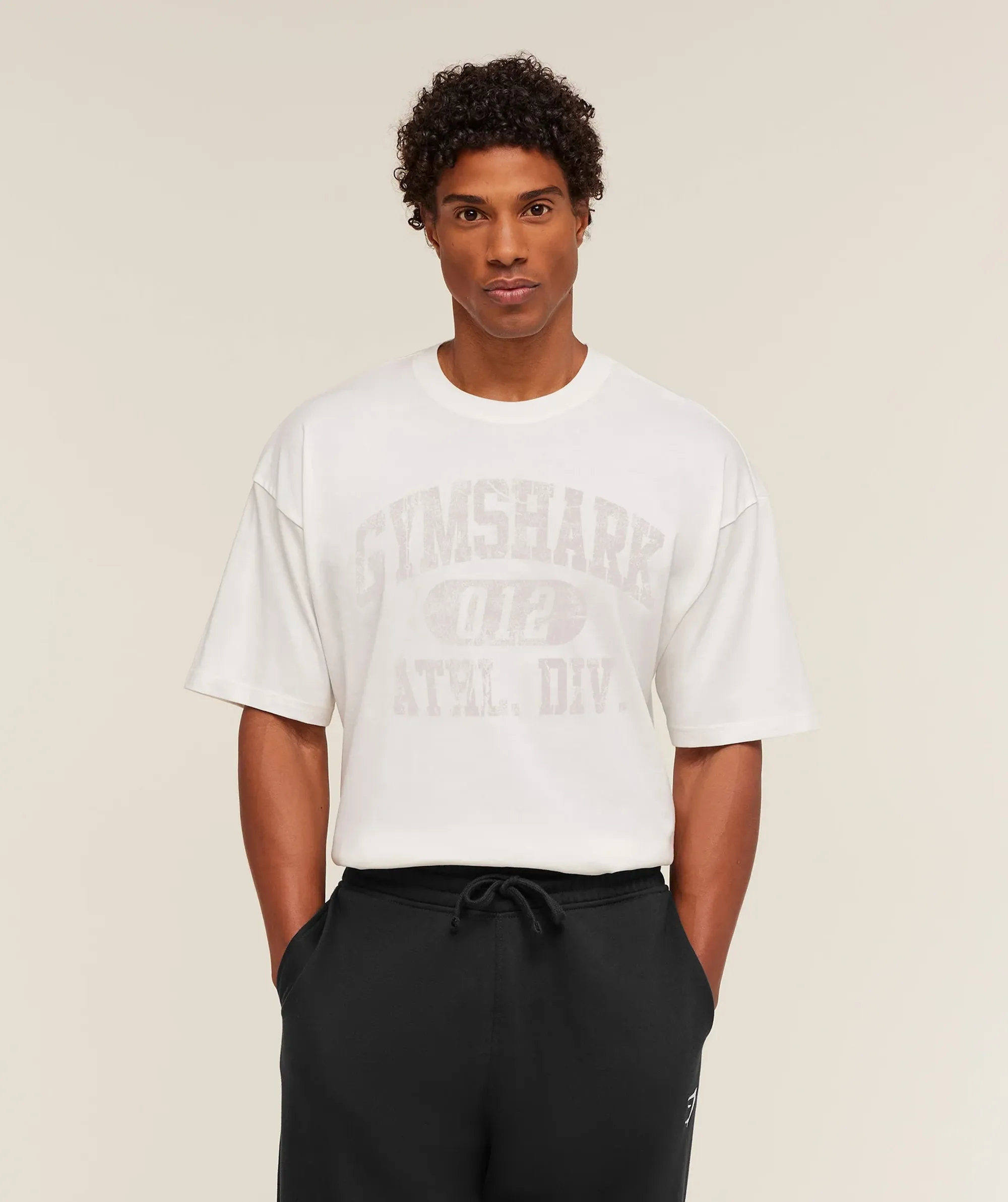Gymshark Athletic Division Graphic T-Shirt - GS Soft White