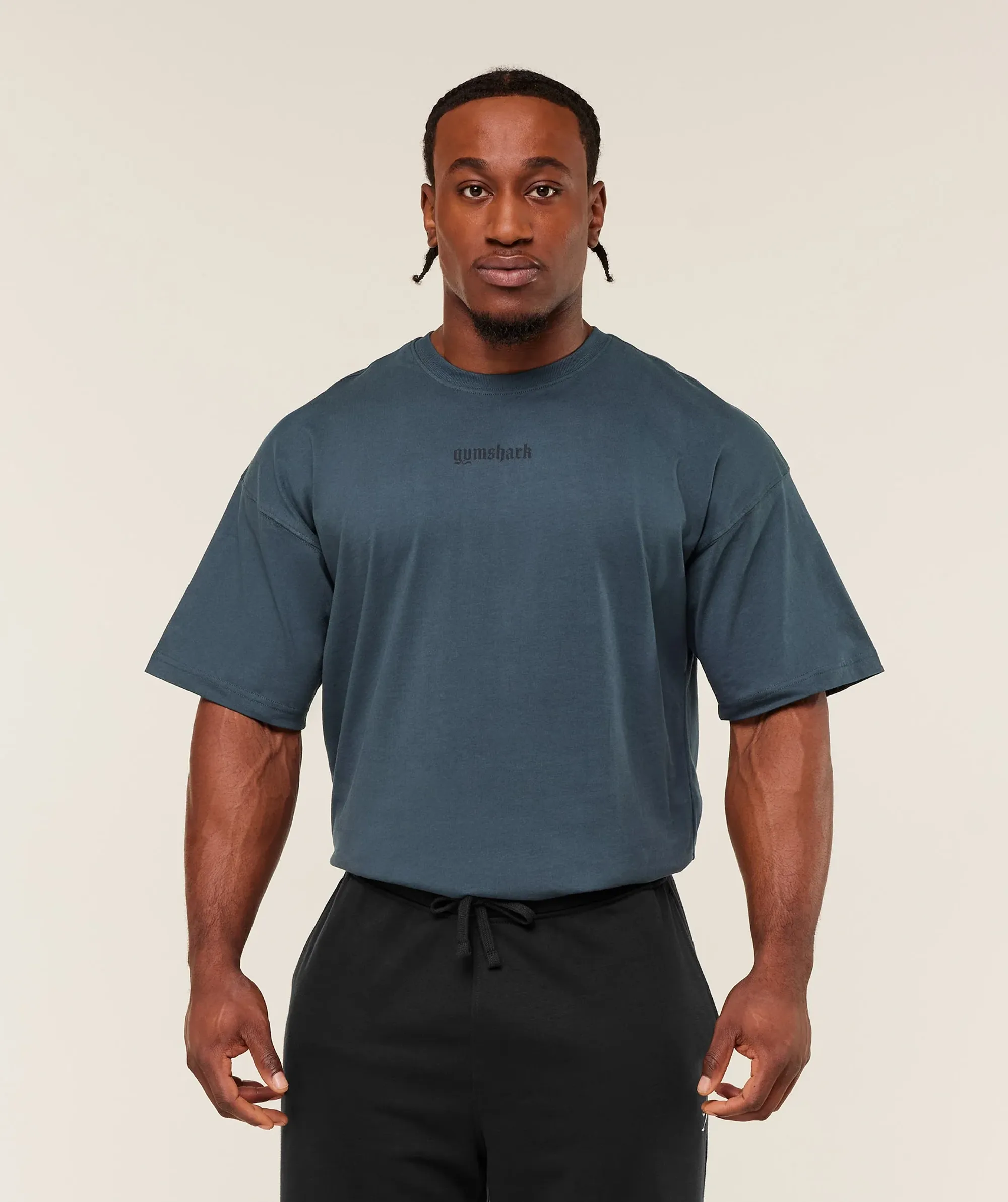 Gymshark Olde English T-Shirt - GS Stealth Blue