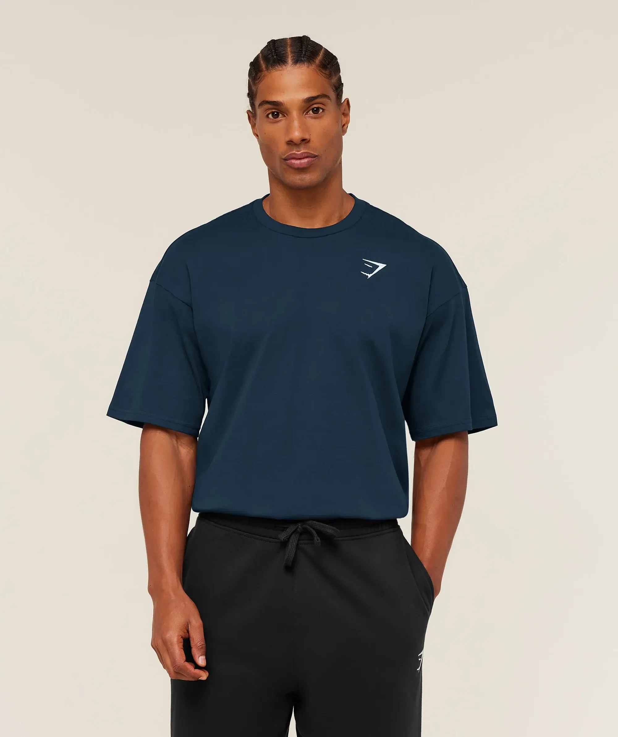 Gymshark Crest Oversized T-Shirt - GS Navy