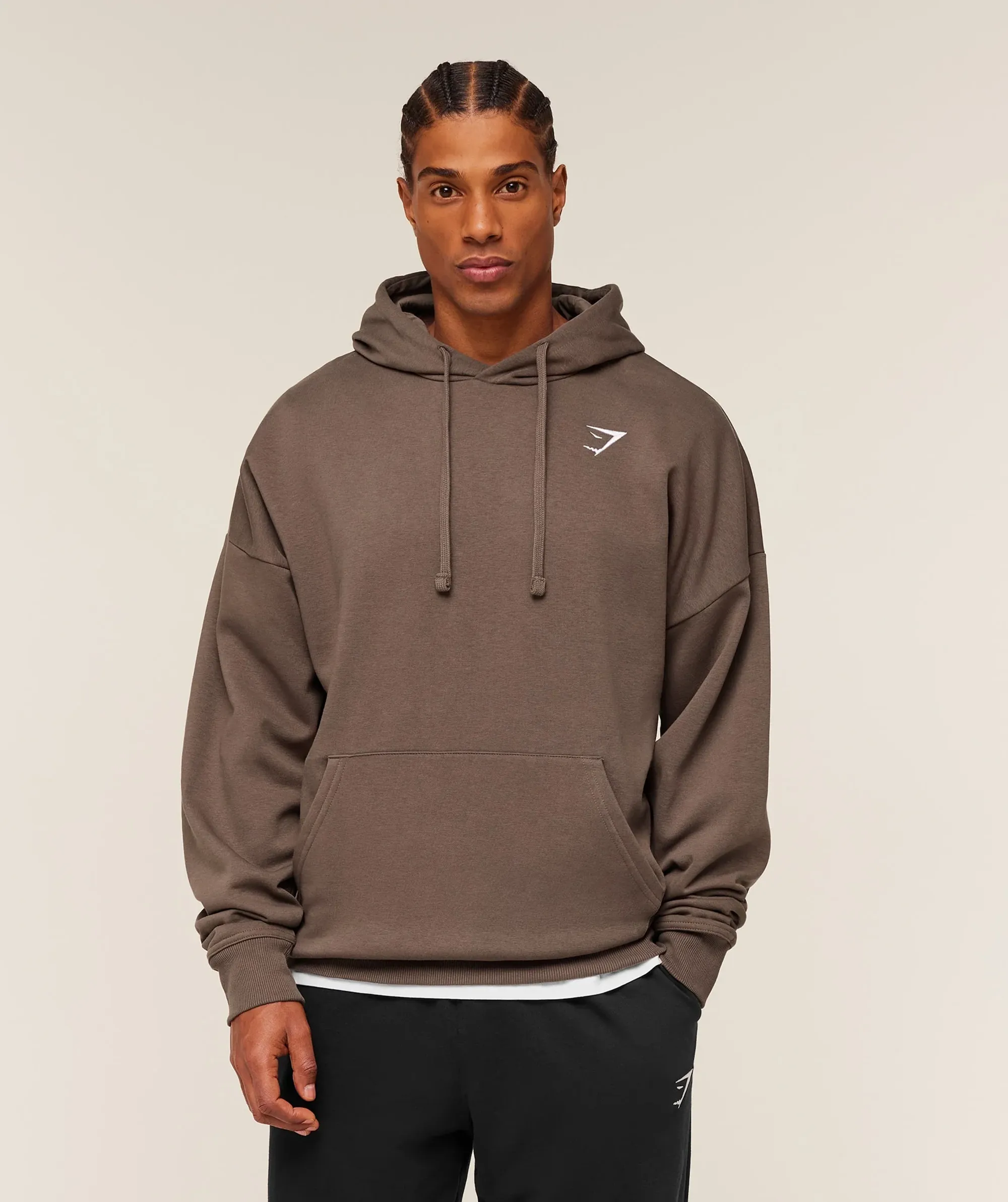 Gymshark Crest Oversized Hoodie - Soft Brown