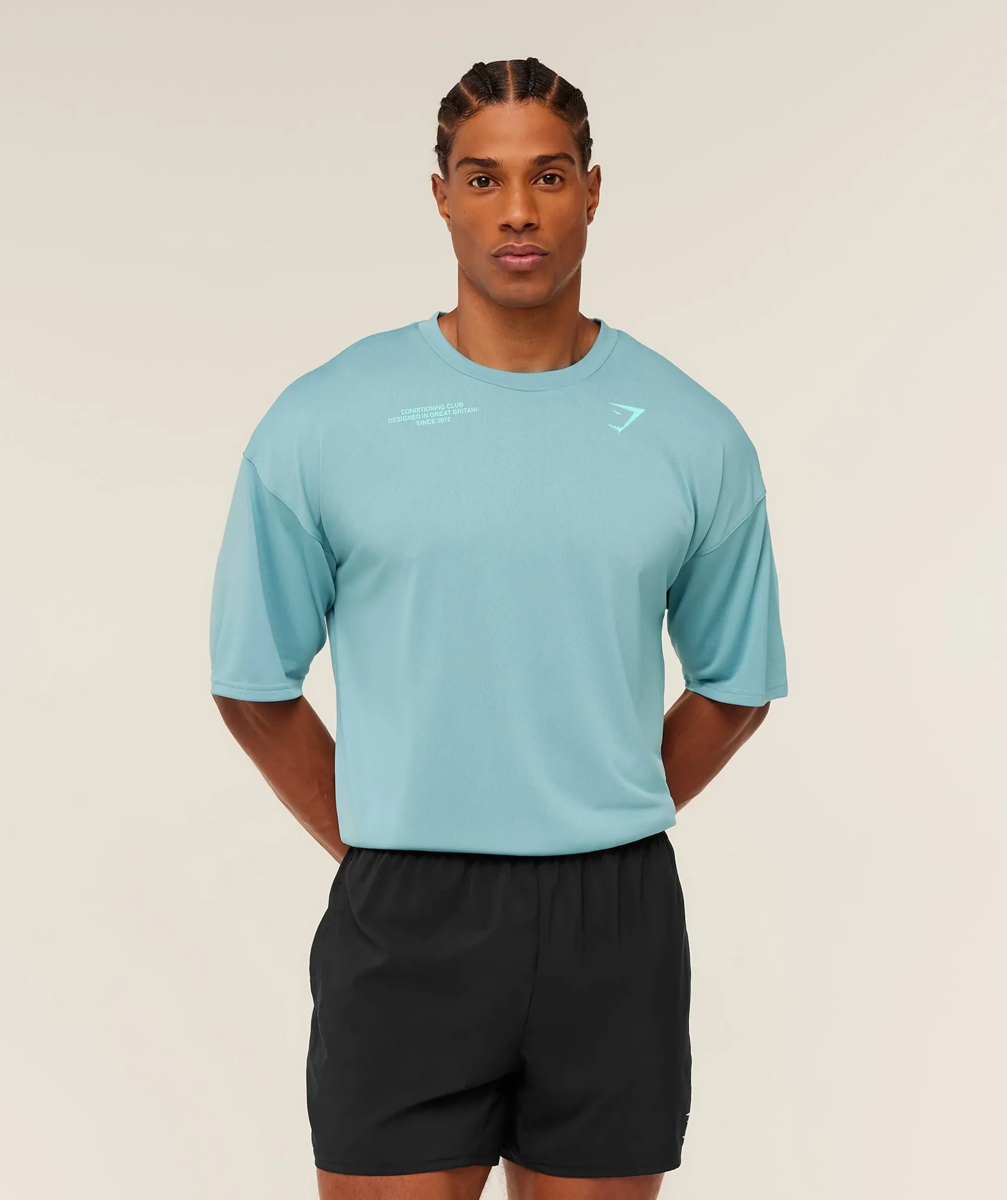 Gymshark Conditioning Club Oversized T-Shirt - GS Flow Blue/GS Pop Turquoise