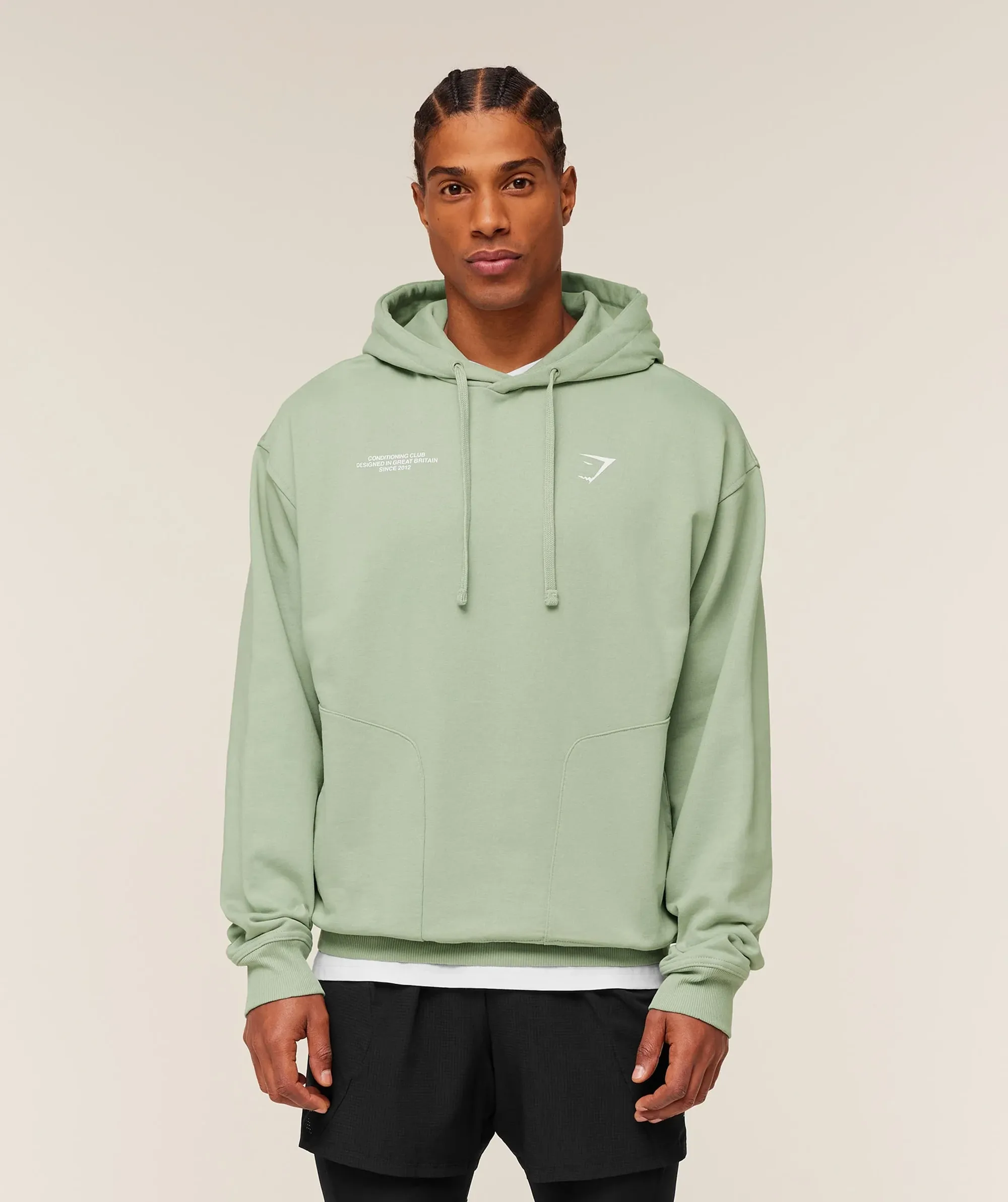 Gymshark Conditioning Club Hoodie - GS HAZE GREEN/GS WHITE