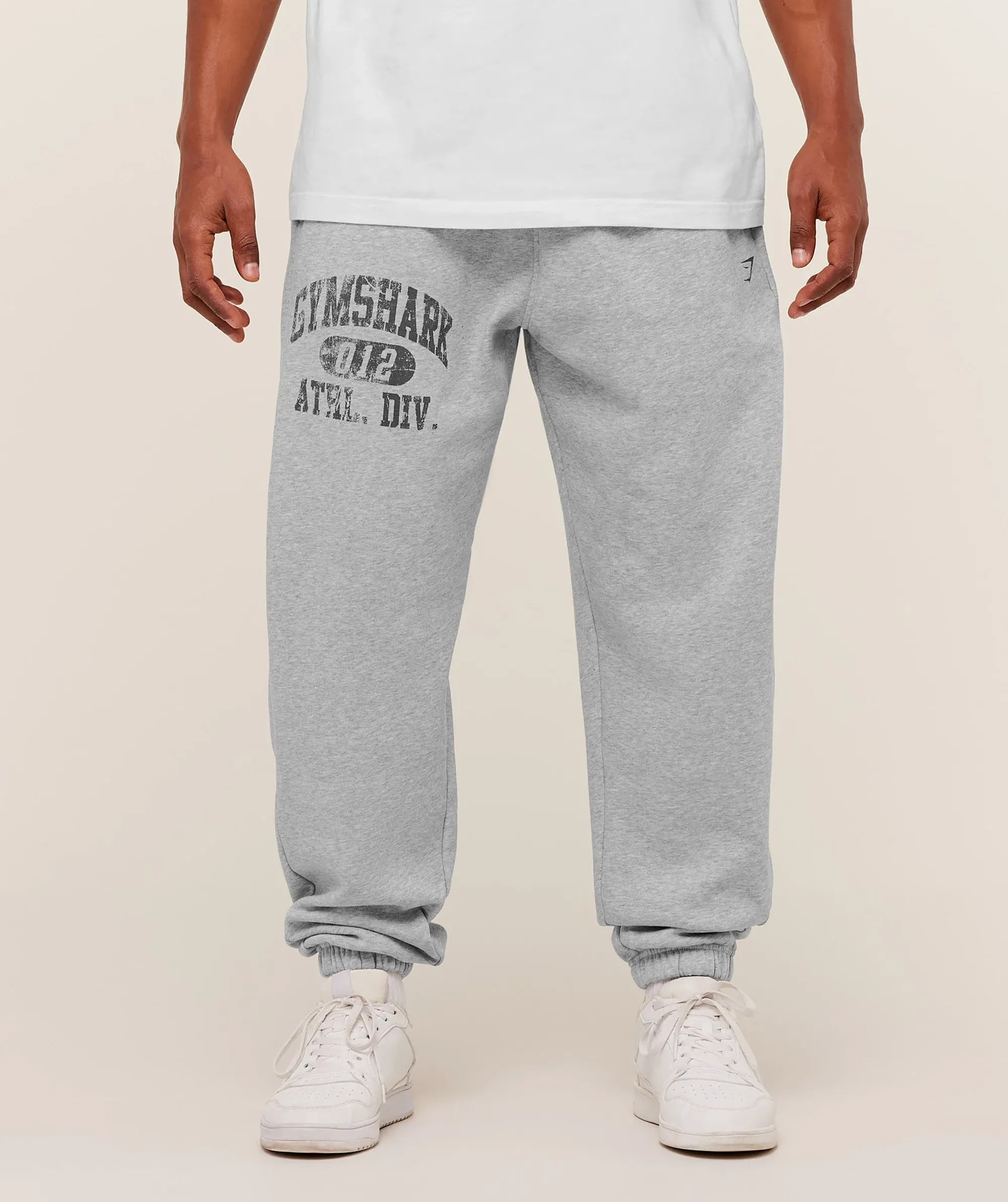 Gymshark Athletic Division Graphic Jogger - Light Grey Core Marl