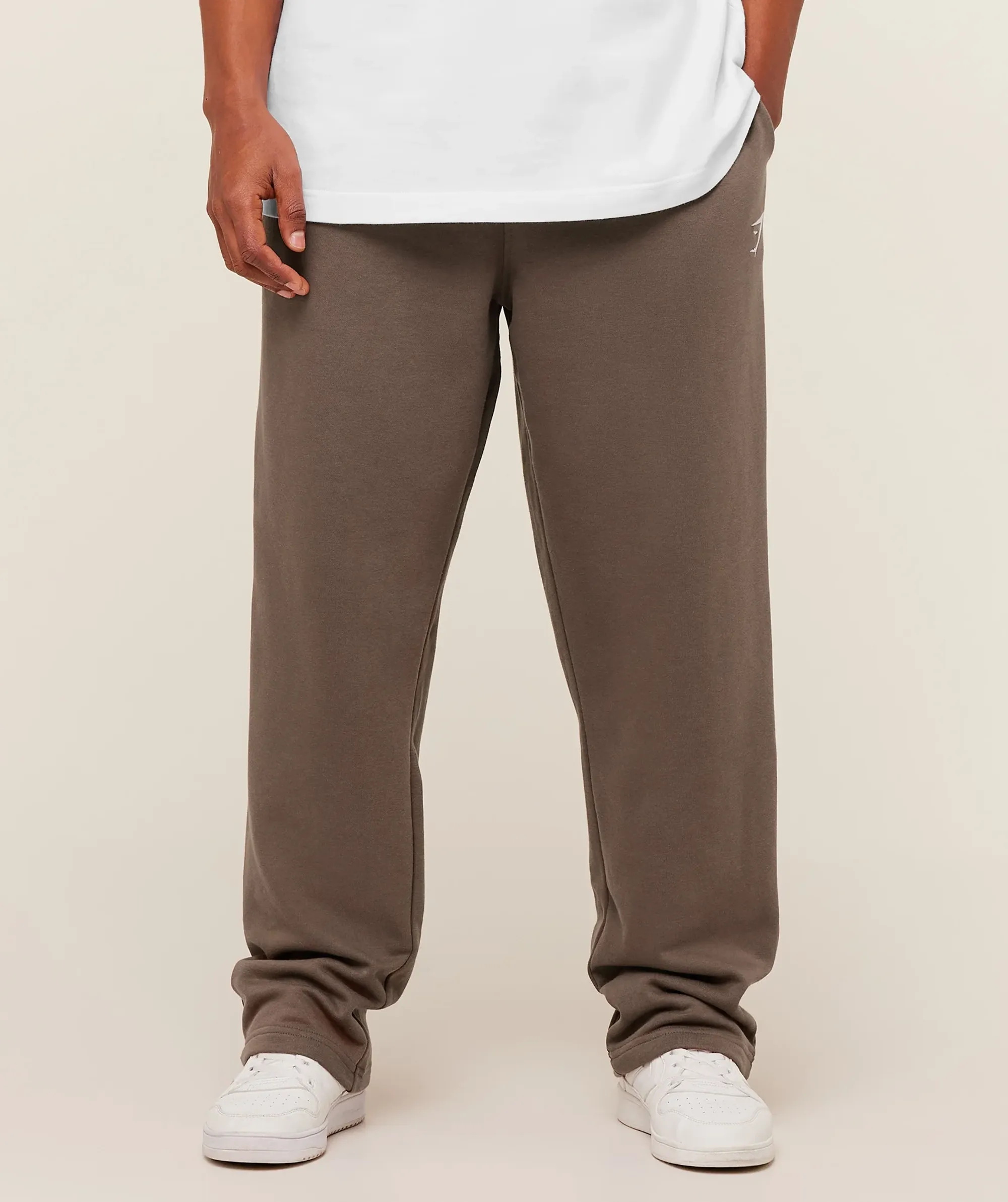 Gymshark Crest Straight Leg Joggers - Soft Brown