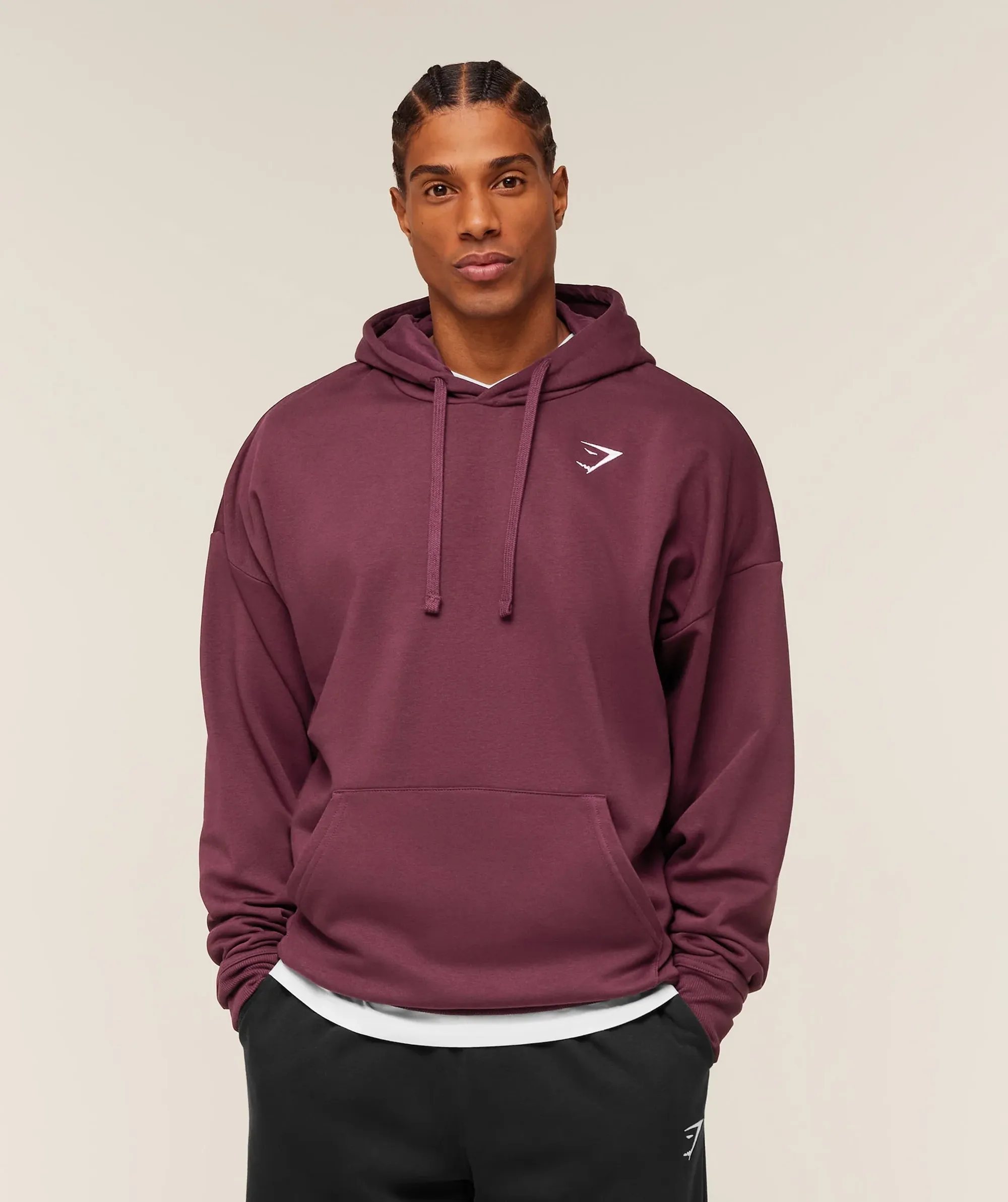 Gymshark Crest Oversized Hoodie - GS Impact Burgundy