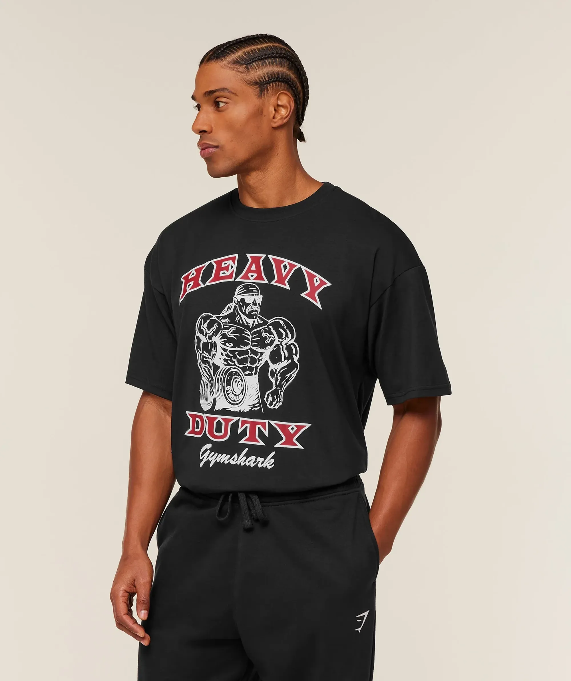 Gymshark Heavy Duty Bro Graphic T-Shirt - GS Black