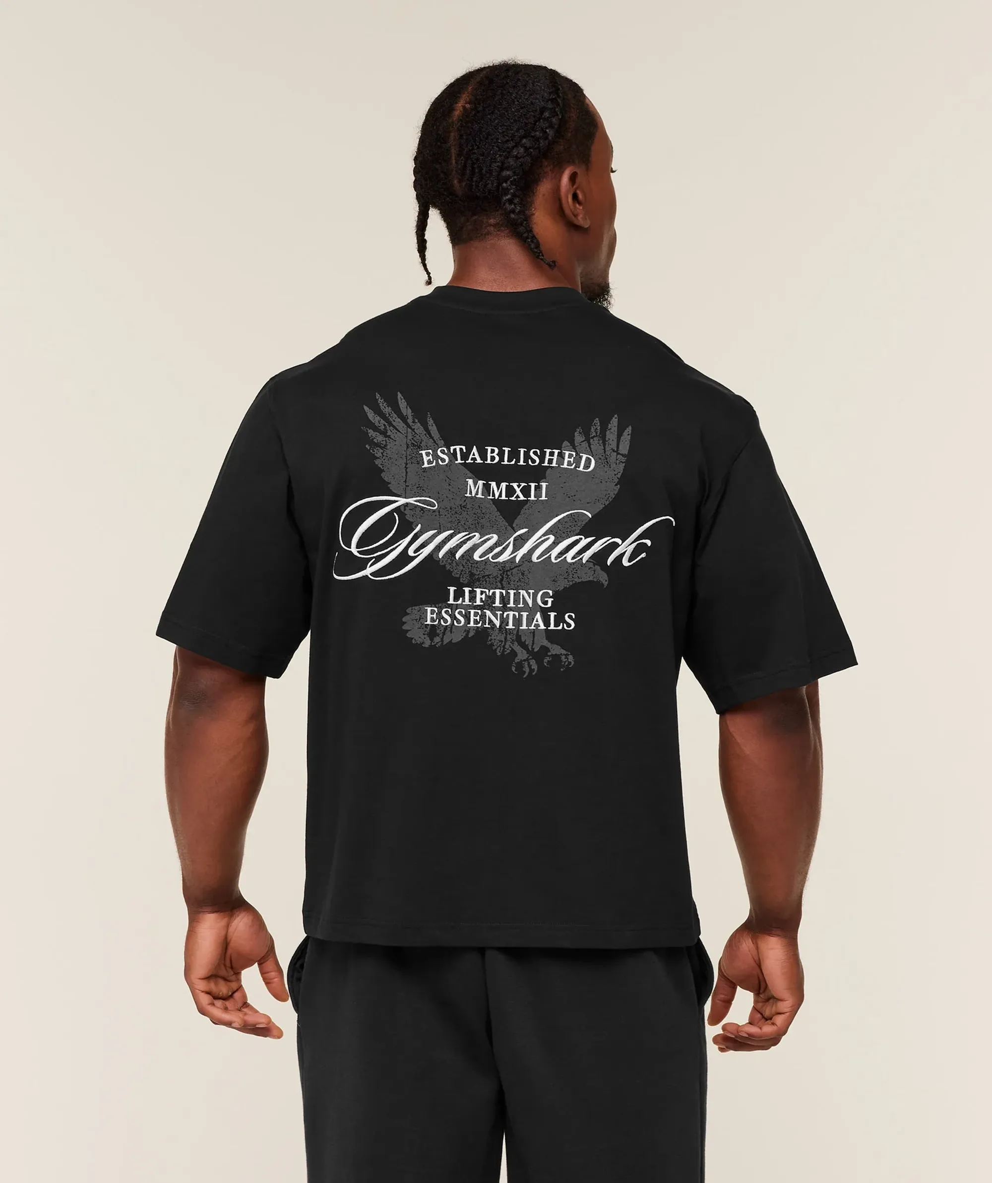 Gymshark Eagle Script Graphic T-Shirt - GS Black