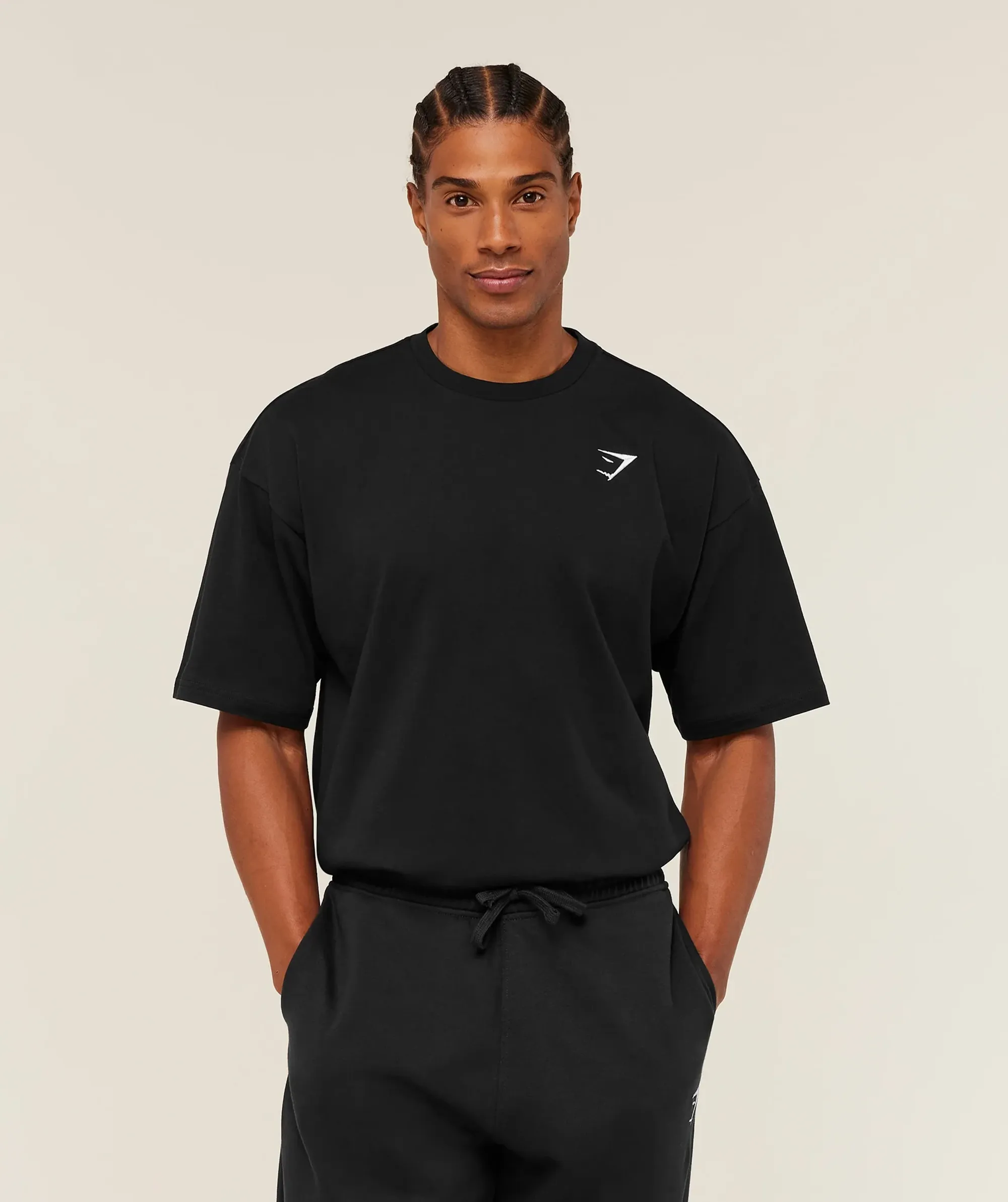 Gymshark Crest Oversized T-Shirt - GS Black
