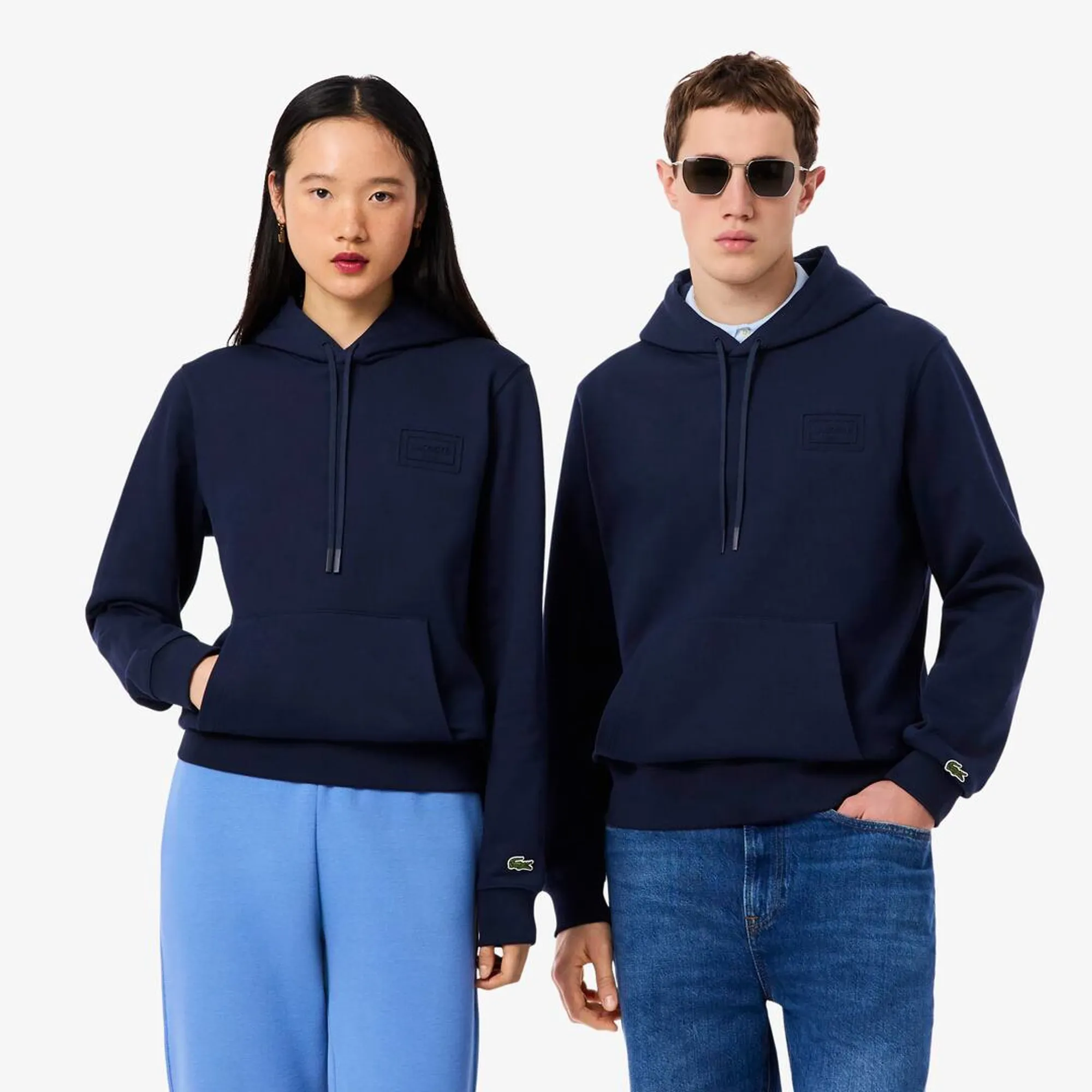 Lacoste Embossed Branding Hoodie - Midnight Blue