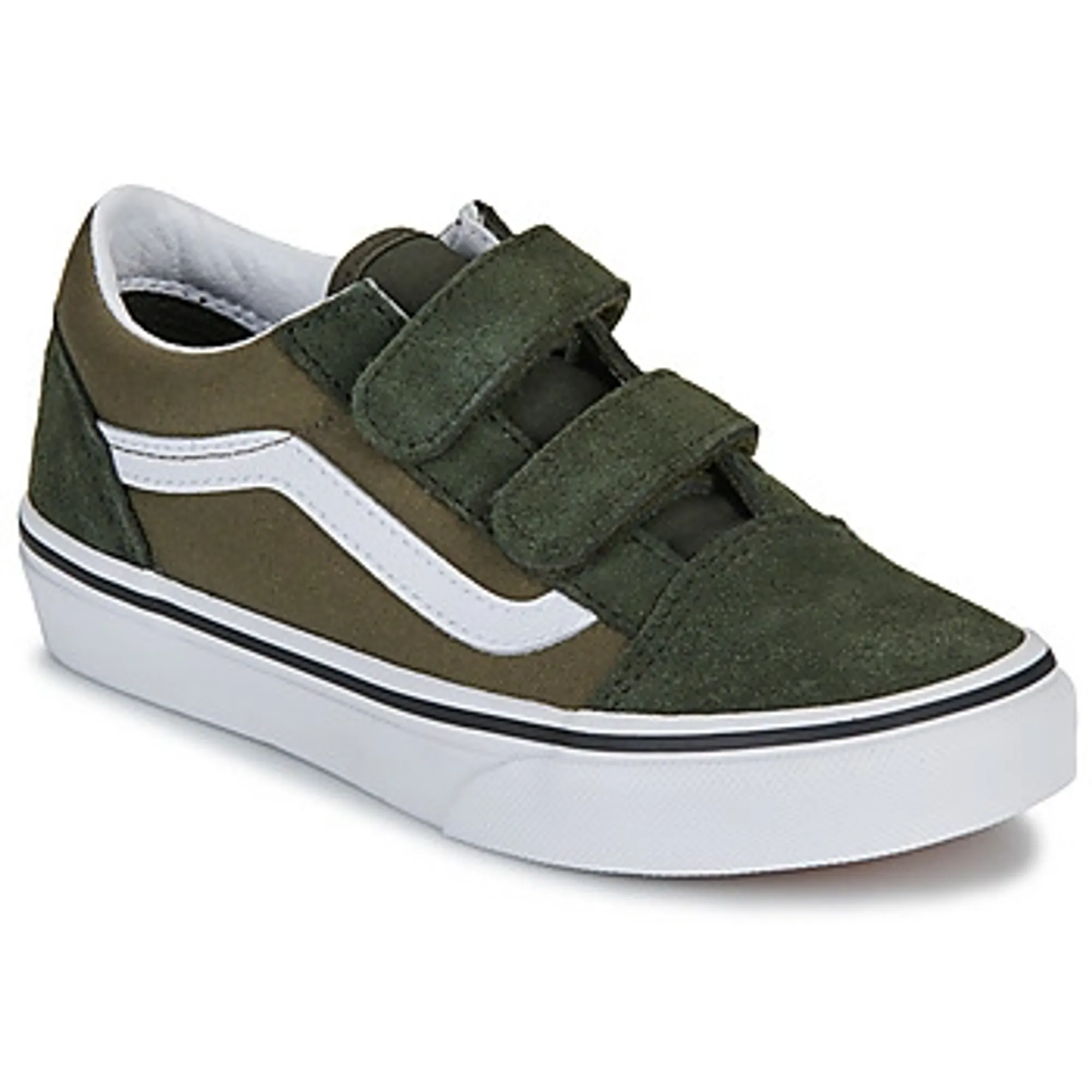 Vans  Old Skool V 2-TONE Obsidian Fern  girls's Children's Shoes (Trainers) in Kaki