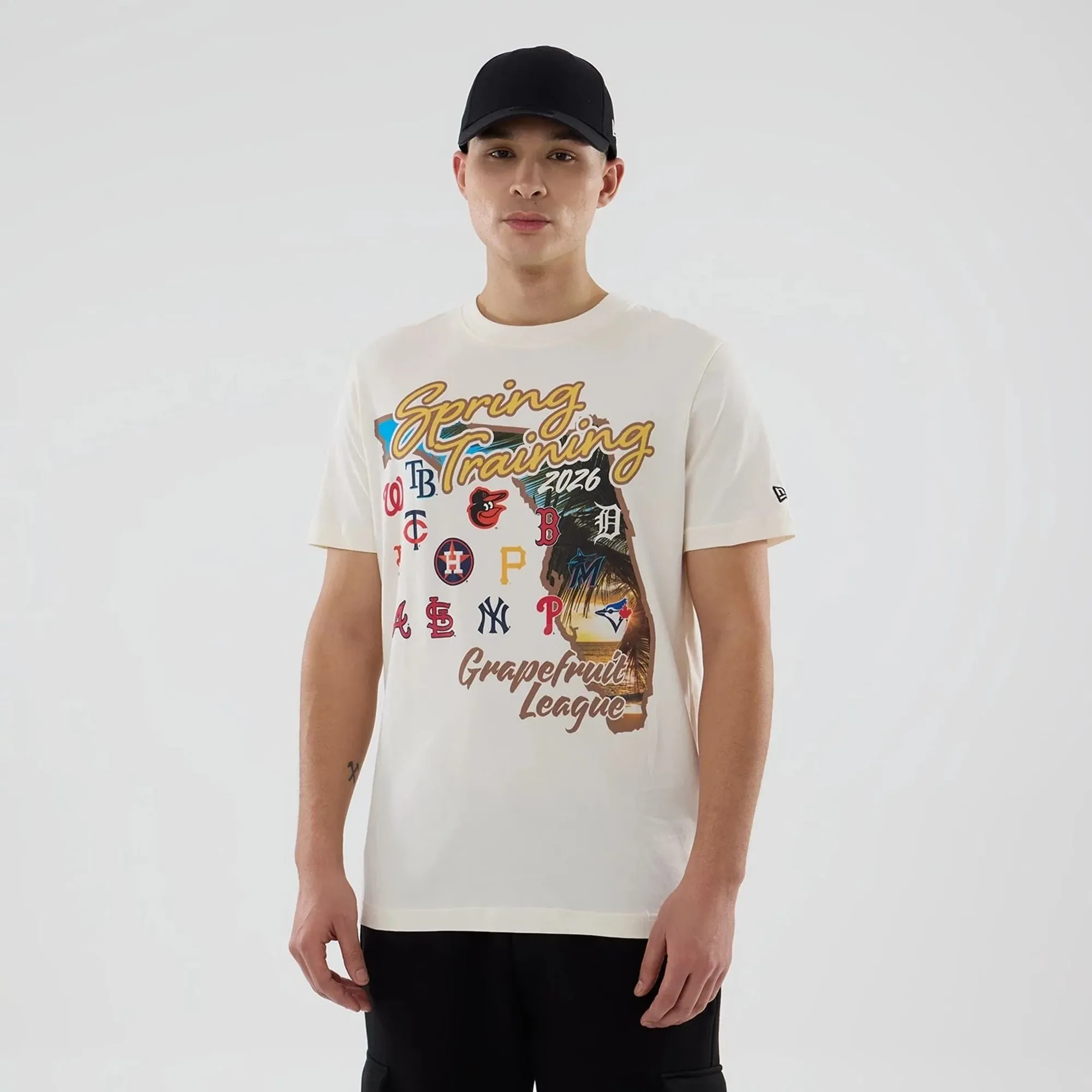 Grapefruit League Logo MLB Spring Training 2026 Cream T-Shirt New Era Cap adult unisex