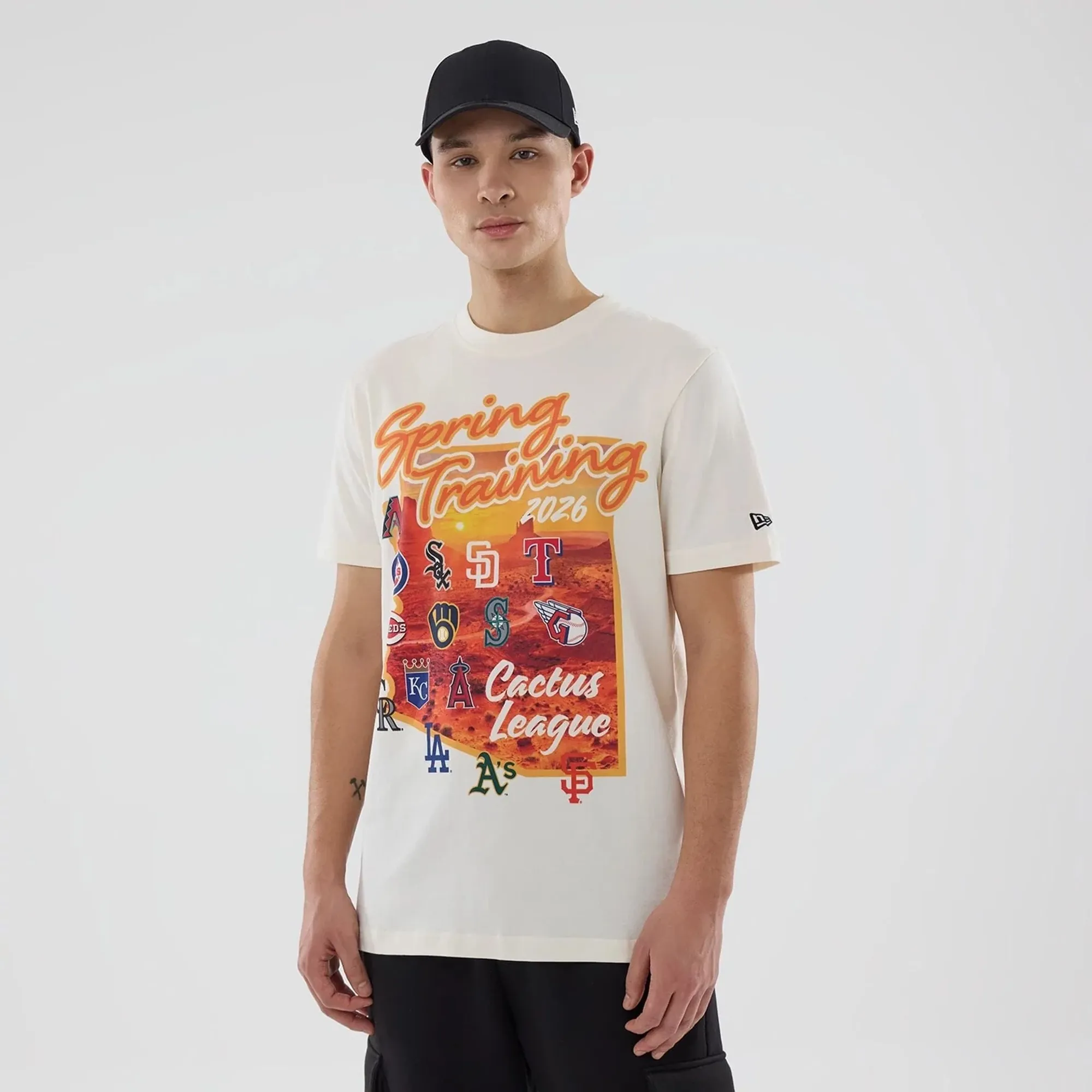 Cactus League Logo MLB Spring Training 2026 Cream T-Shirt New Era Cap adult unisex