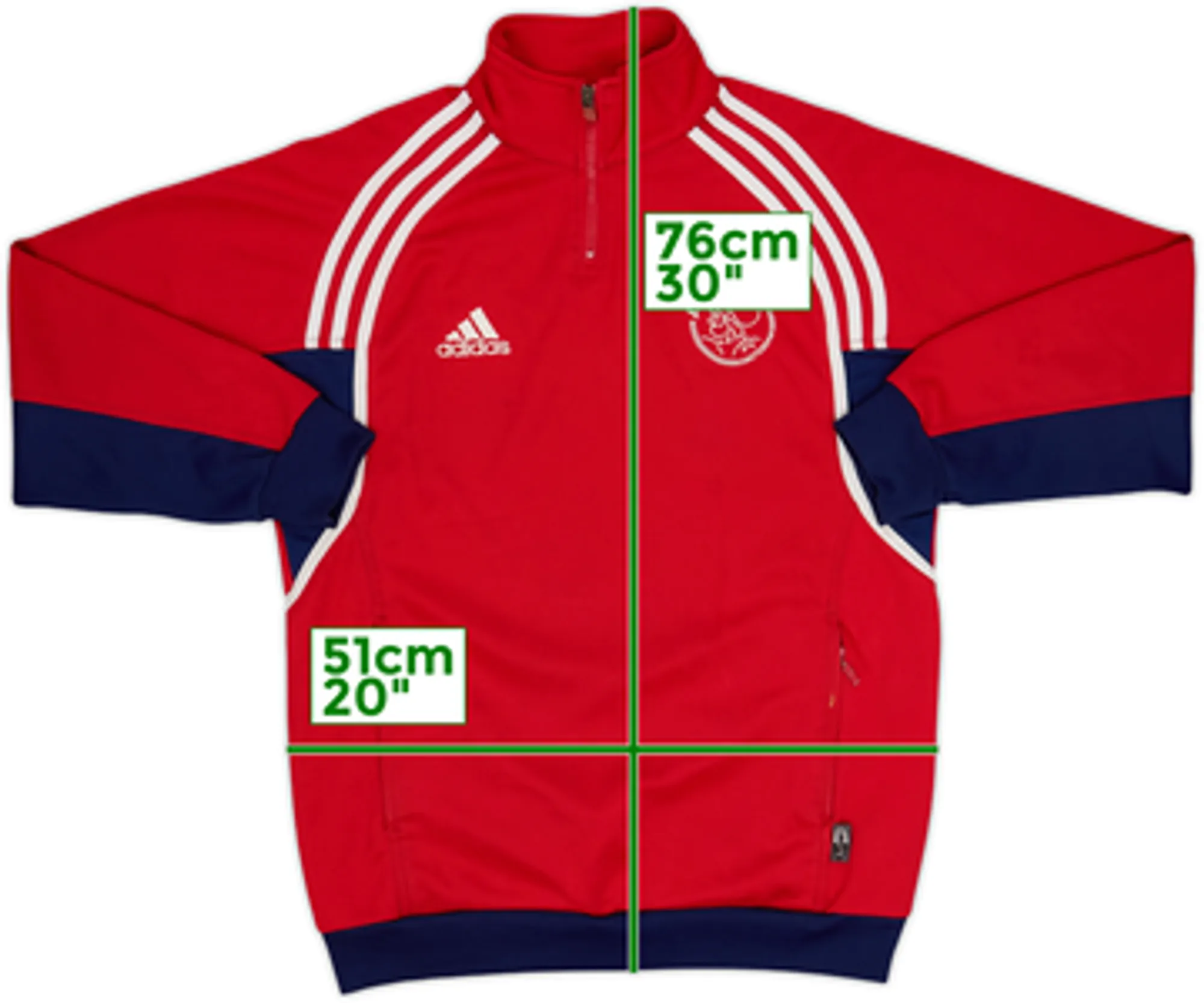 2000-01 Ajax adidas 1/4 Zip Drill Top - 7/10 - (XL.Boys)