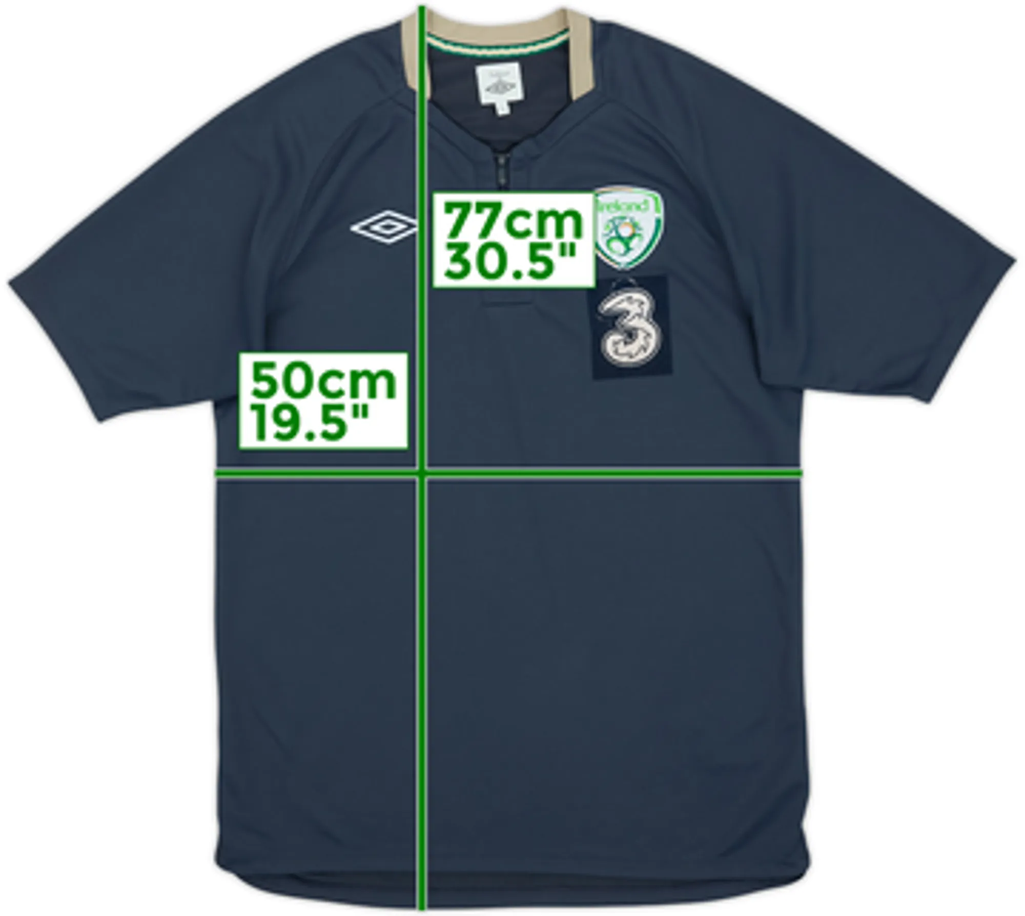 2010-11 Ireland Umbro Player Issue 1/4 Zip Polo Shirt - 8/10 - (L)
