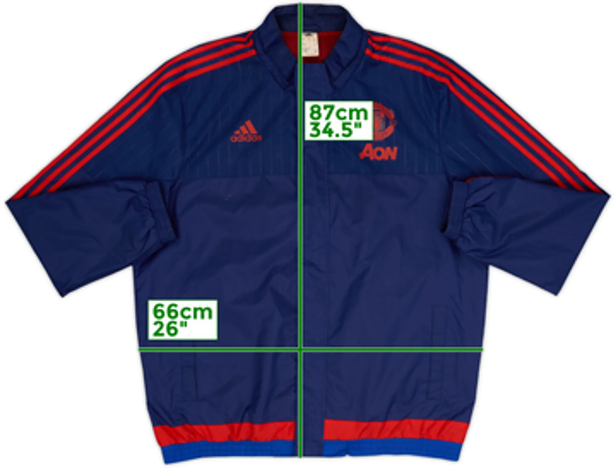 2015-16 Manchester United adidas Rain Jacket - 8/10 - (XL)