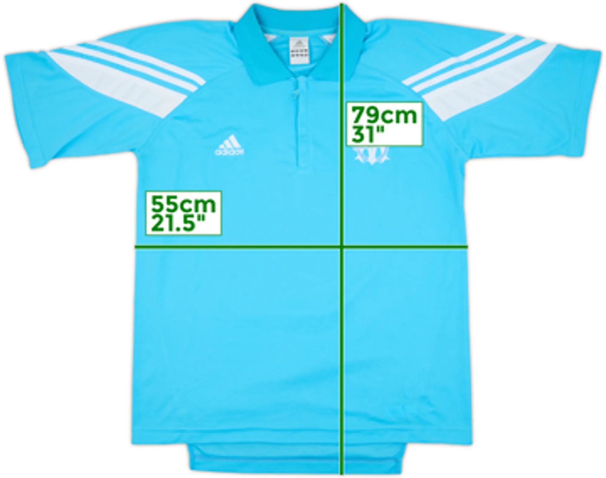 2003-04 Olympique Marseille adidas 1/4 Zip Polo Shirt - 10/10 - (XL)