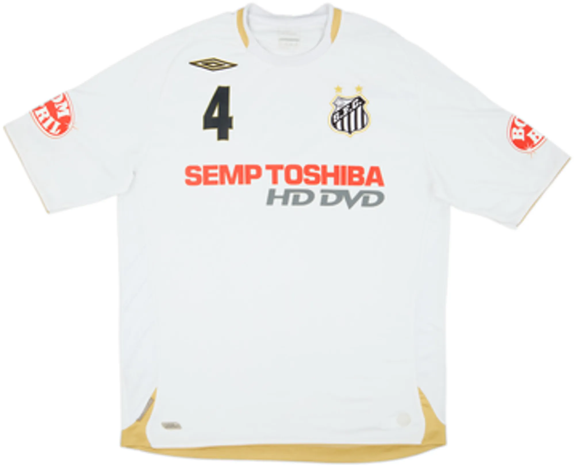 2007 Santos Home Shirt #4 - 7/10 - (XL)