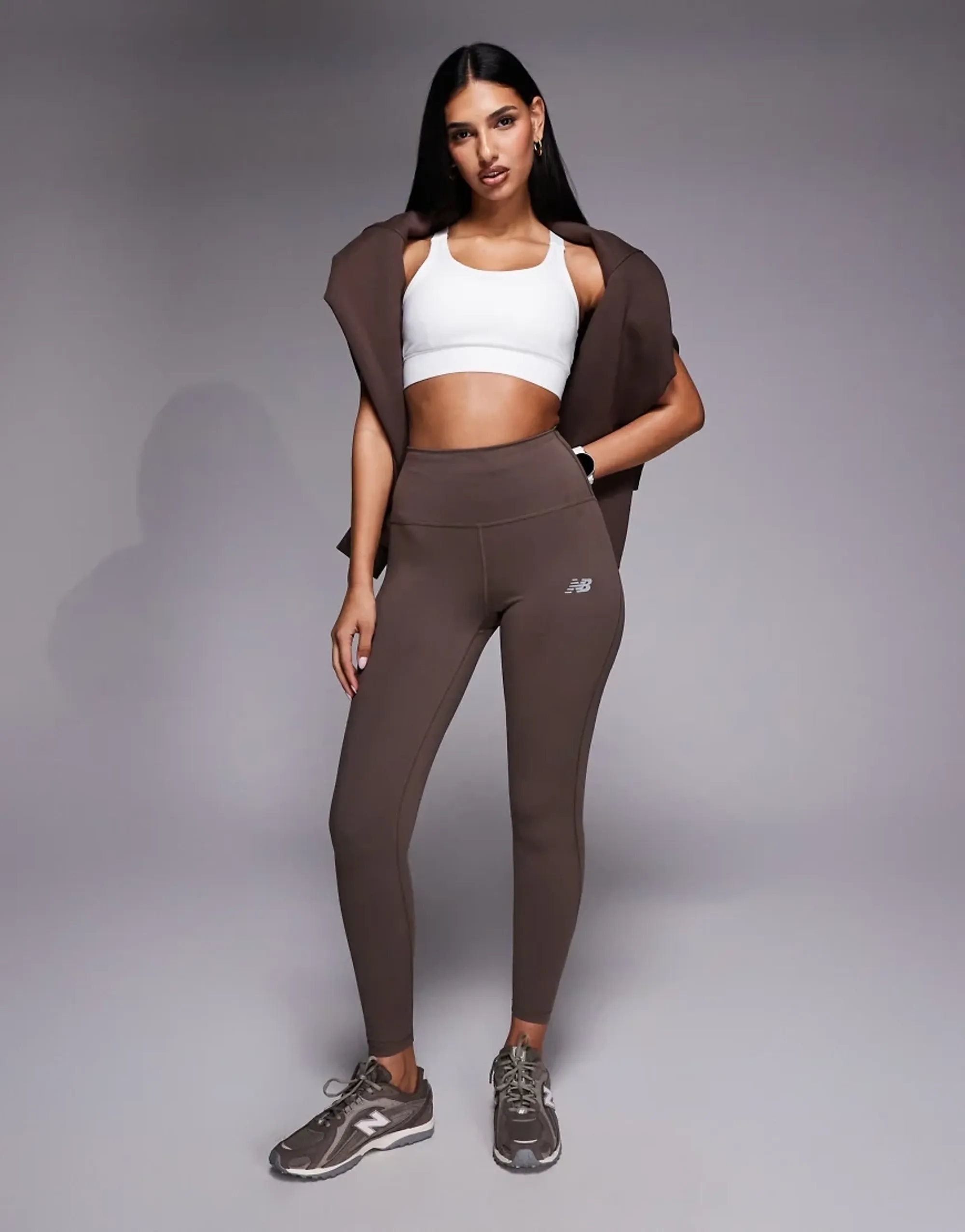 New Balance Rc 25 Inch Leggings In Chocolate Brown