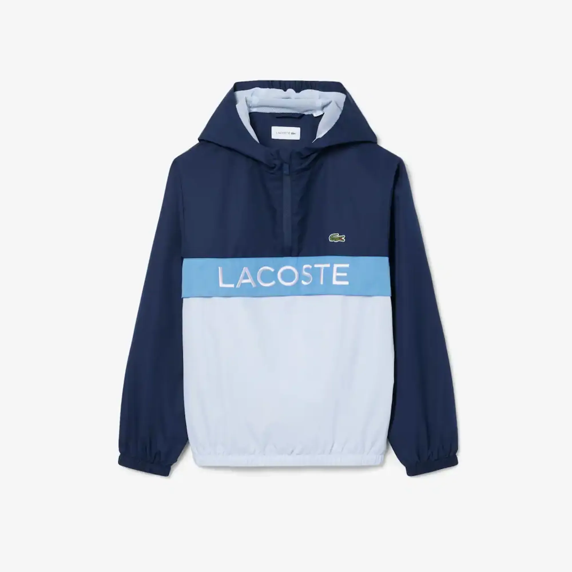 Lacoste Unisex Hooded Diamond Taffeta Windbreaker - Midnight Blue