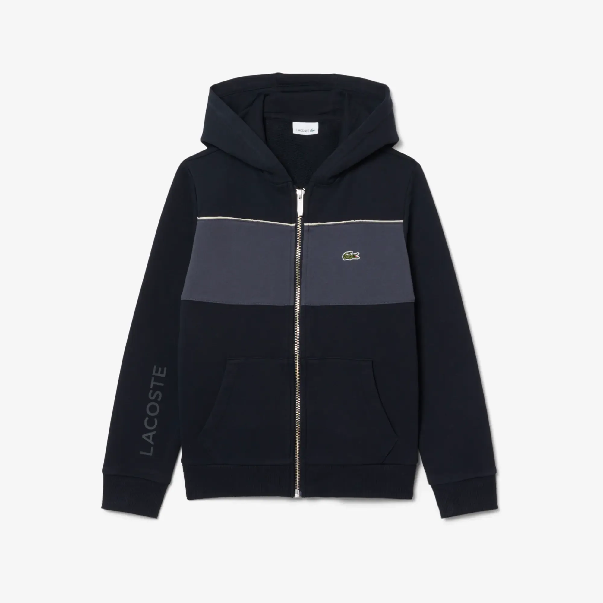 Lacoste Colour-Block Zipped Hoodie - Black
