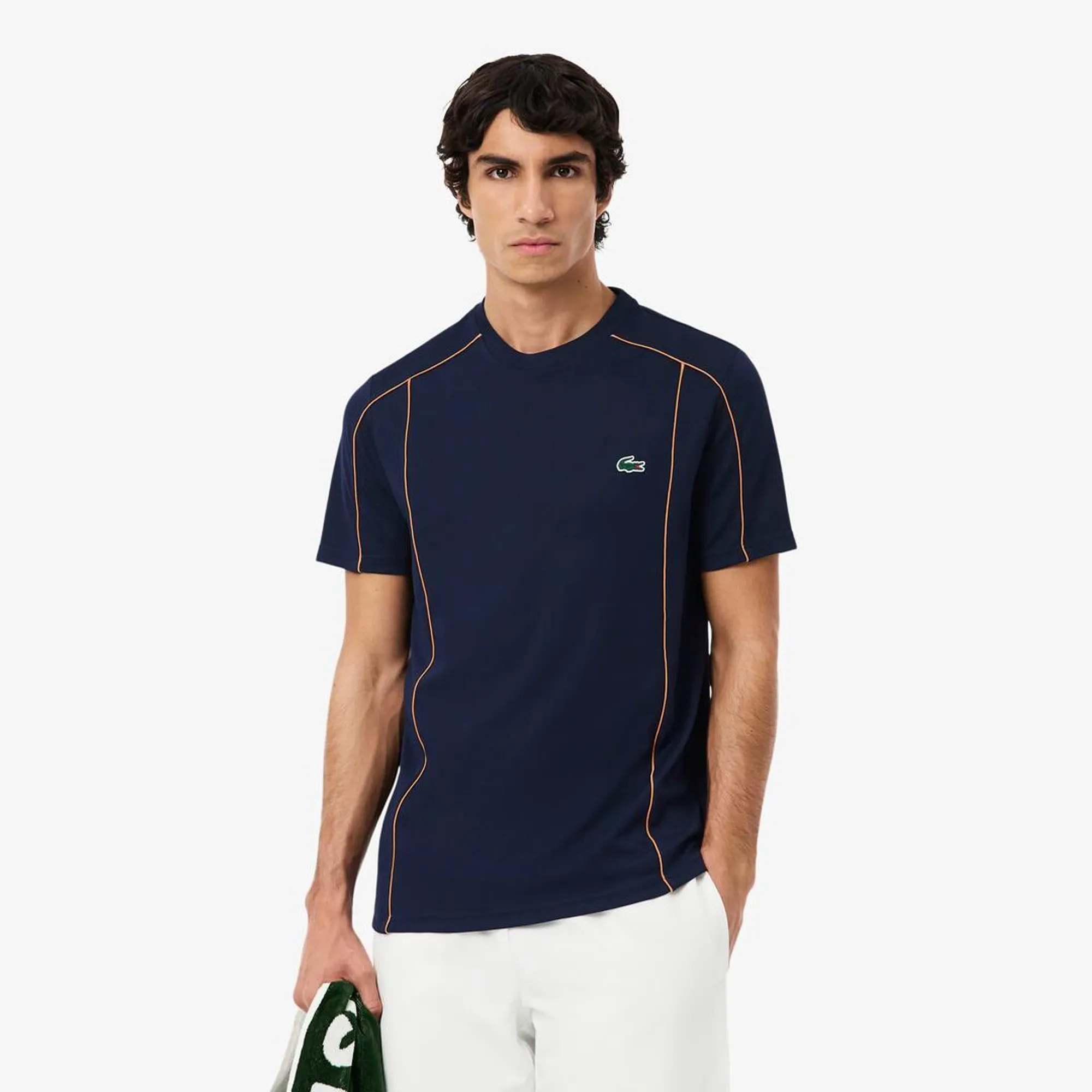 Lacoste Ultra Dry Trim Accent Sport T-shirt - Midnight Blue