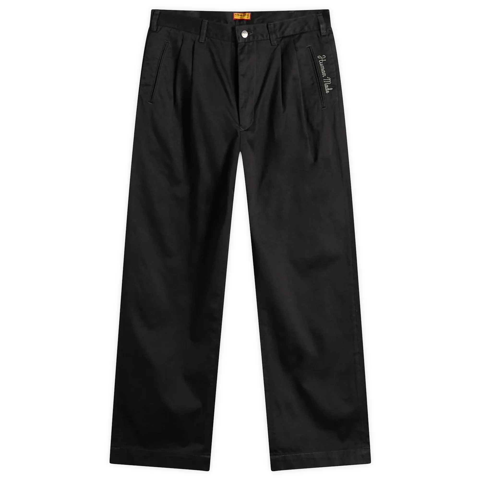 Human Made Men's Double Pleated Wide Chino Pants Black