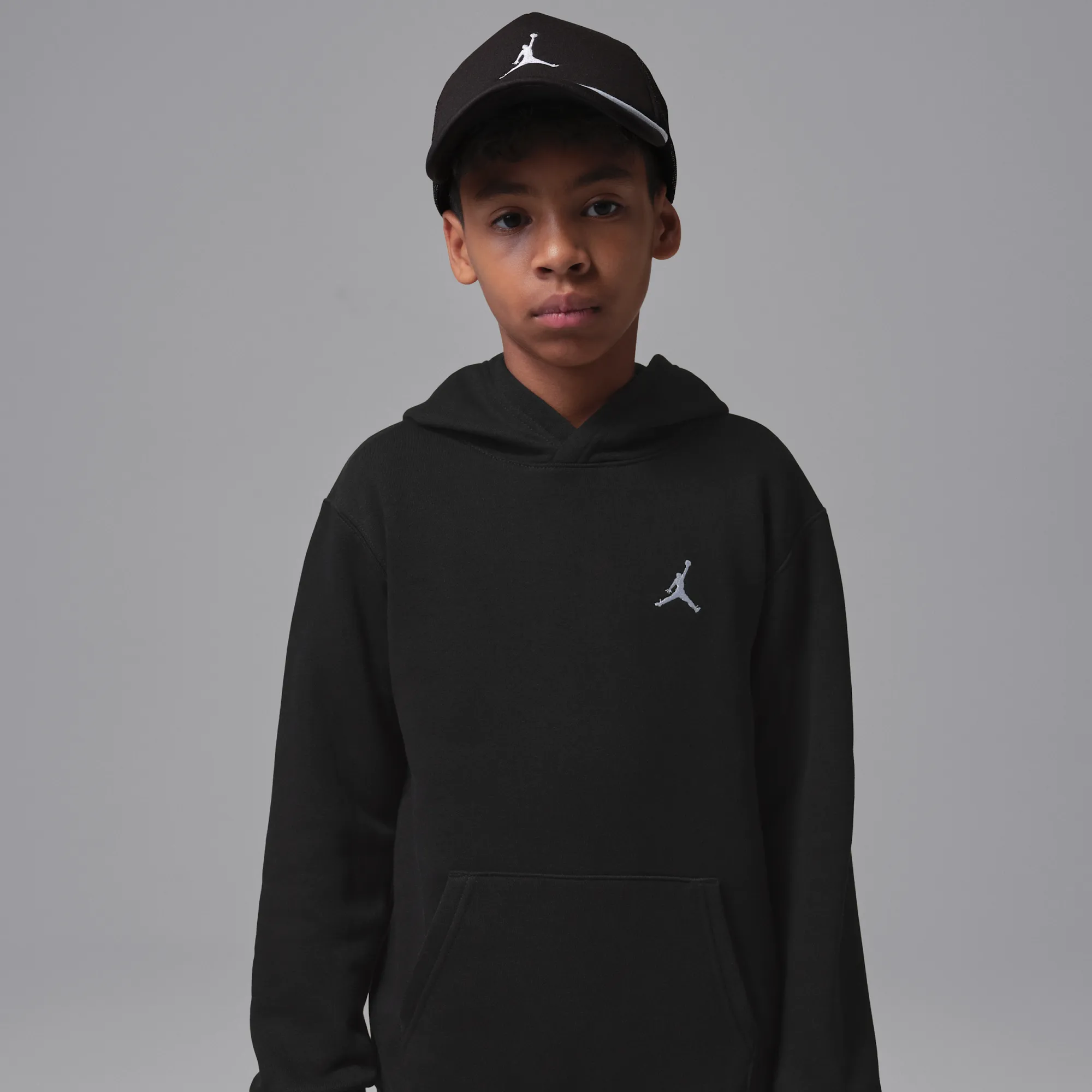 Nike Jordan Brooklyn Fleece Older Kids' Pullover Hoodie - Black