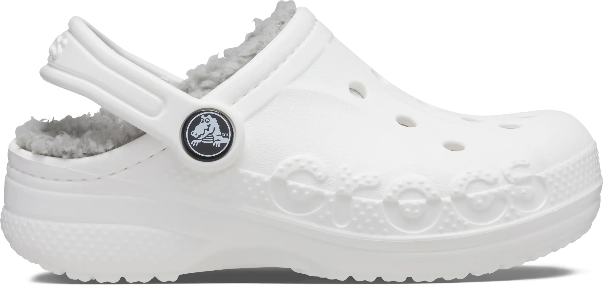 Crocs | Kids | Toddler Baya Lined | Clogs | White / Light Grey | C6