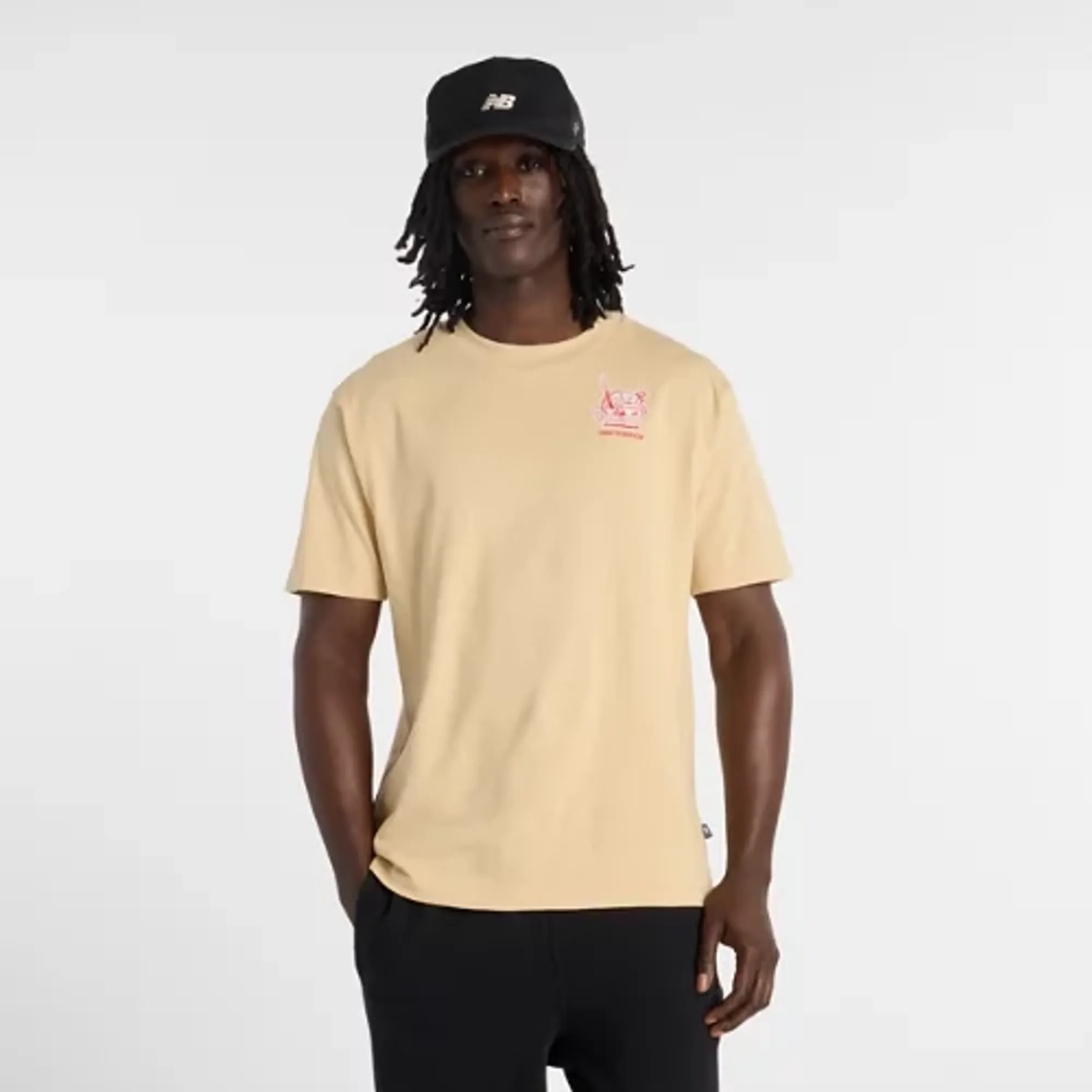 New Balance Men's Ramen T-Shirt in Brown Cotton