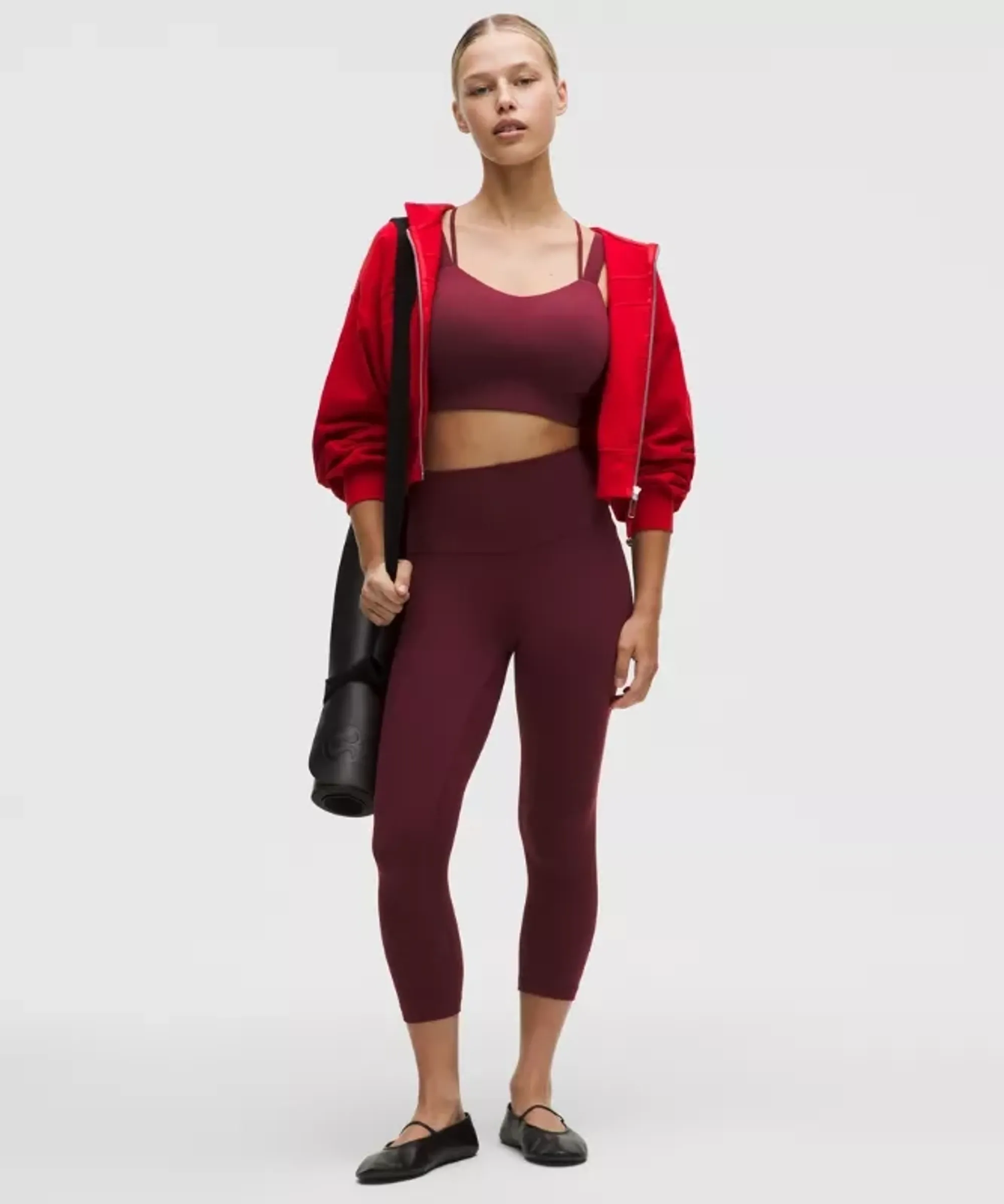 lululemon – Women's Align High-Rise Crop Leggings – 21" – Color Burgundy/Red – Size 0
