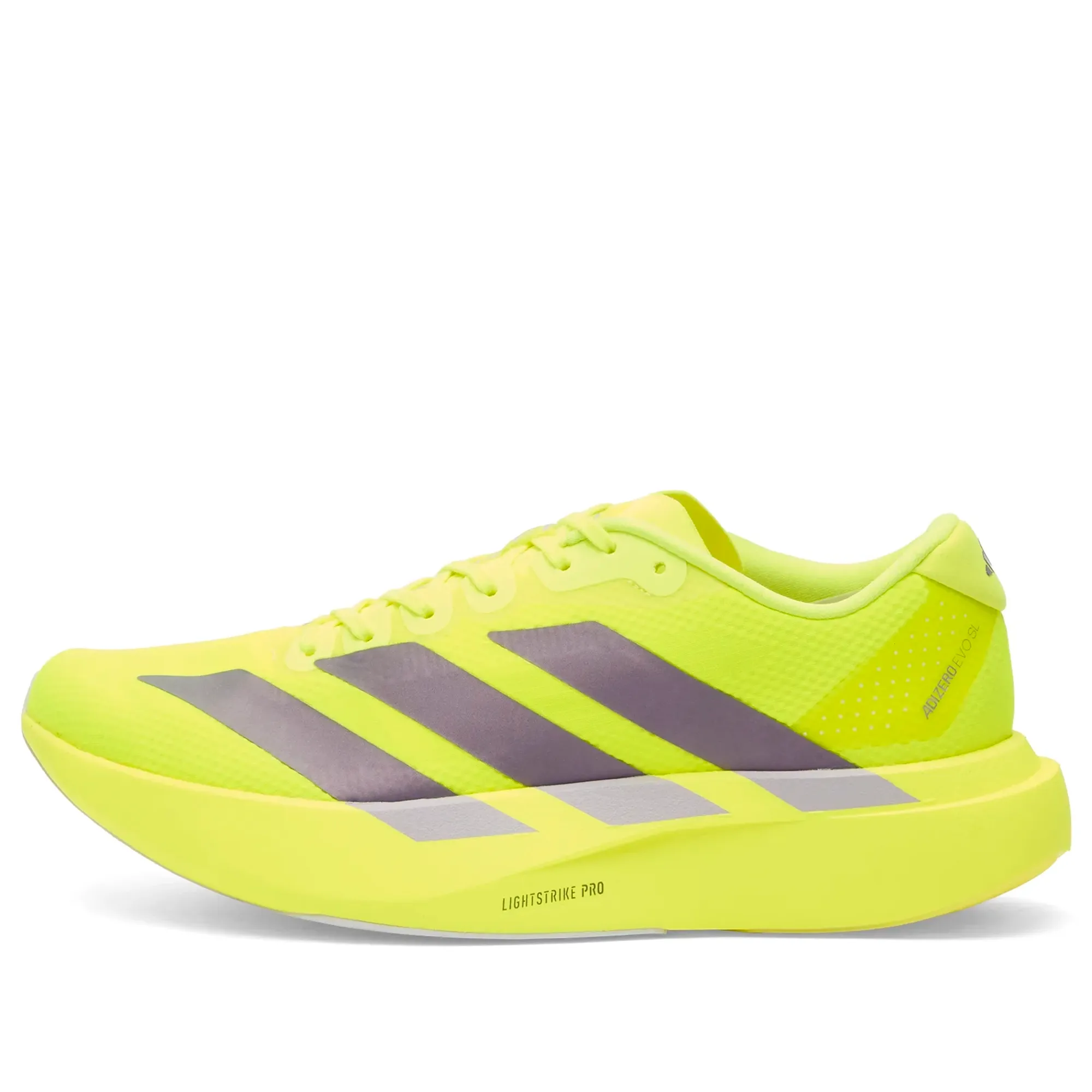 Adidas Women's Adizero Evo SL Woven Sneaker Solar Yellow/Aurora Plum/Powder Plum