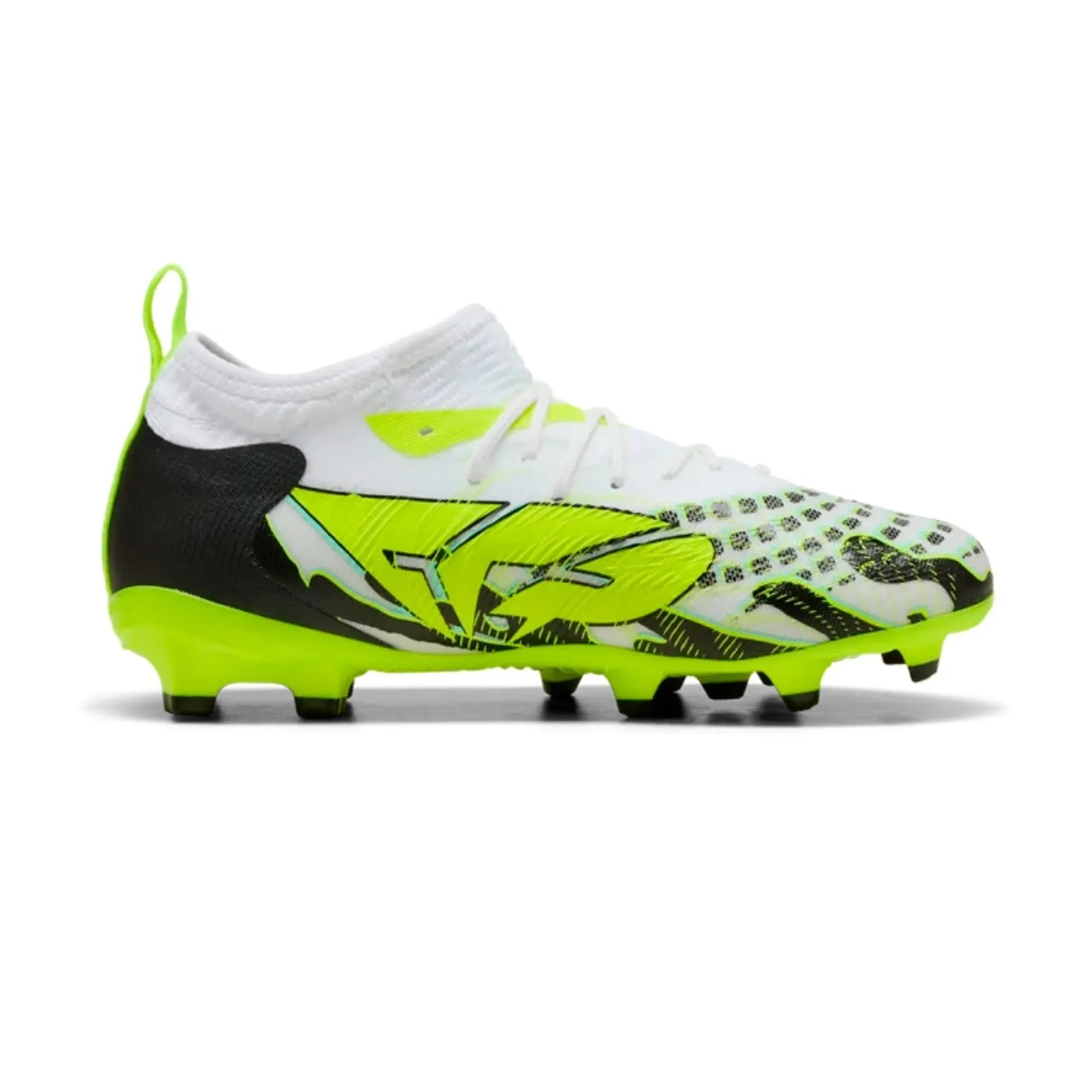 PUMA Future 9 Match Creativity FG/AG Football Boots Youth, Yellow Alert/Mint Jelly/White
