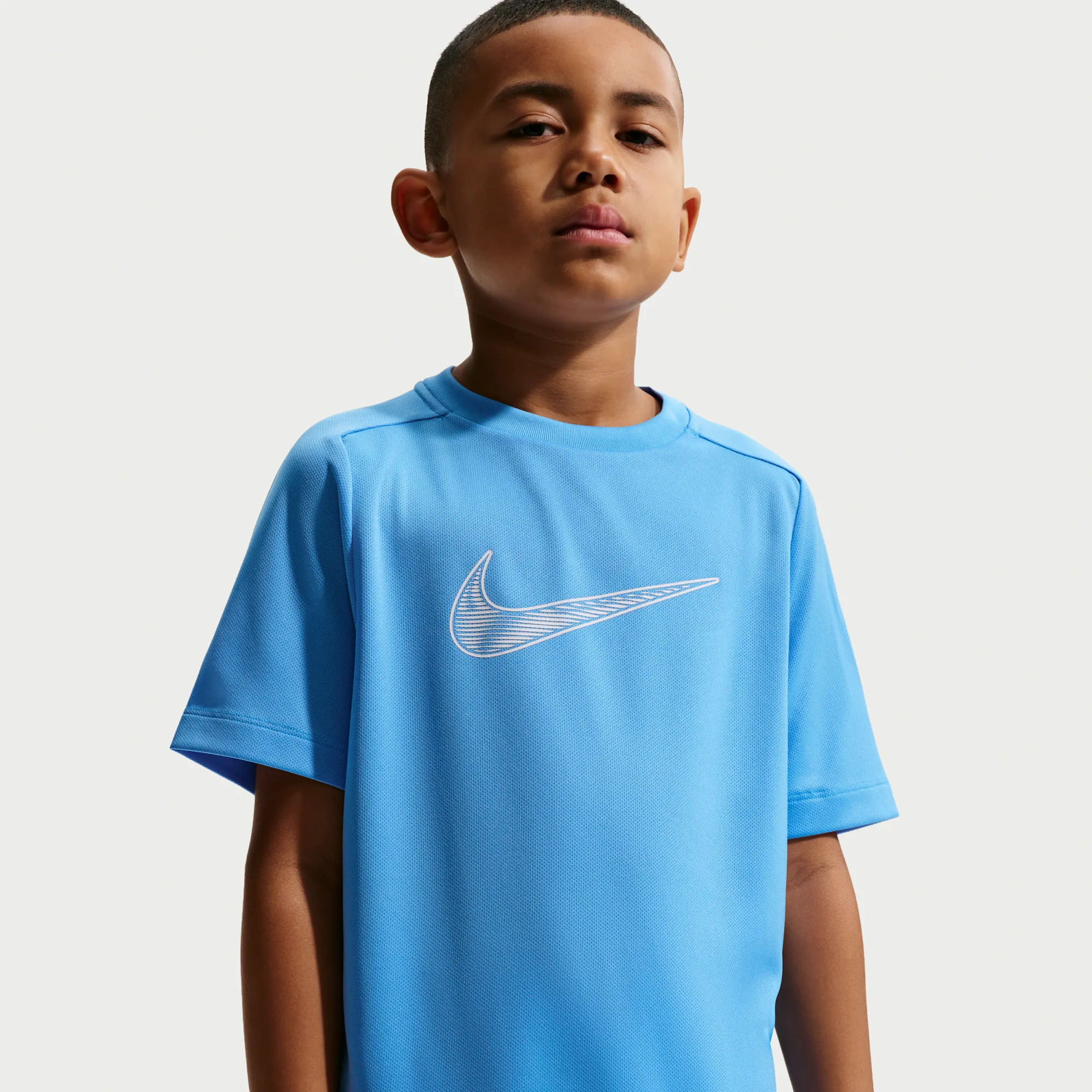 Nike Multi Older Kids' (Boys') Dri-FIT Short-Sleeve Training Top - University Blue - Polyester