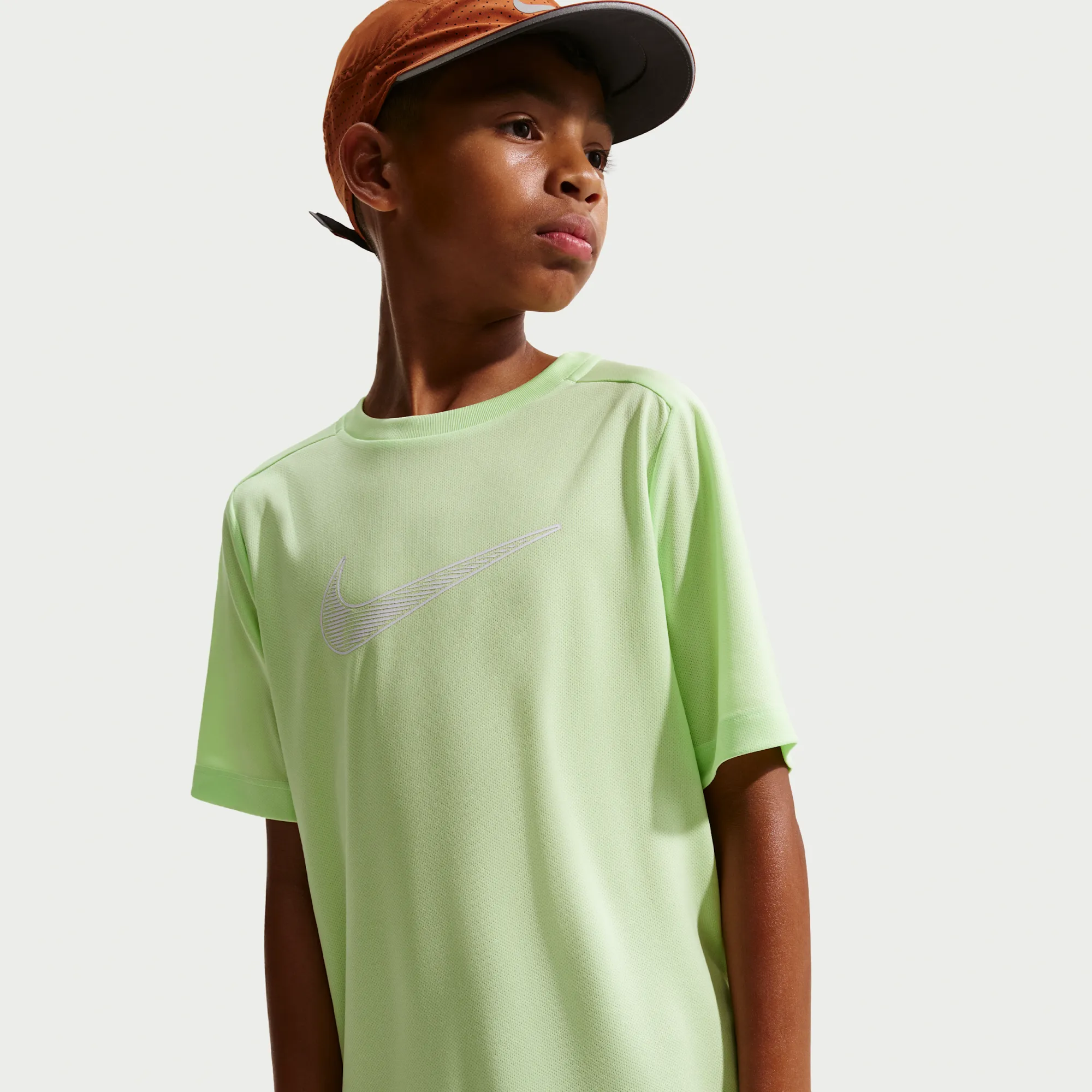 Nike Multi Older Kids' (Boys') Dri-FIT Short-Sleeve Training Top - Light Liquid Lime