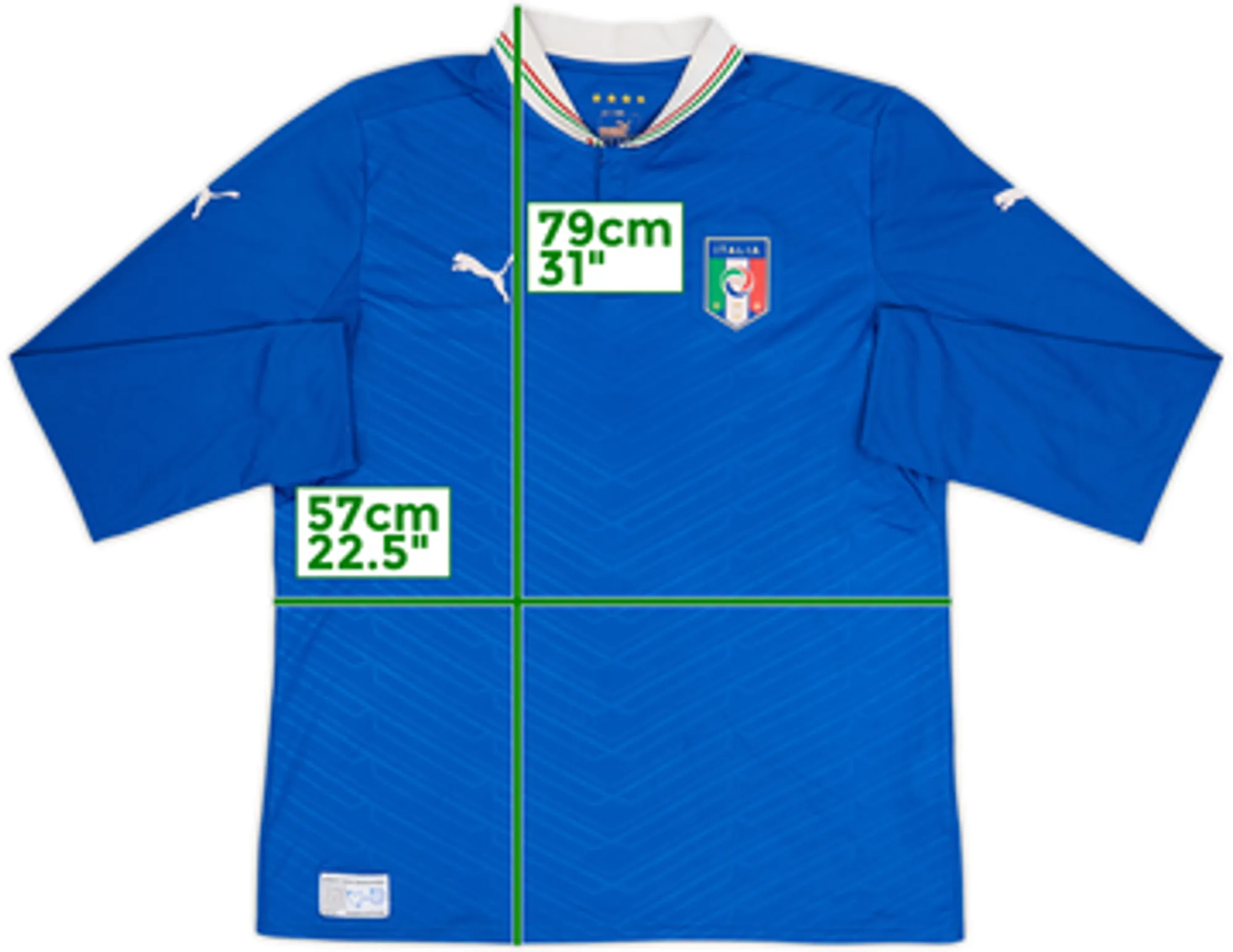 2012-13 Italy Home L/S Shirt - 6/10 - (L)