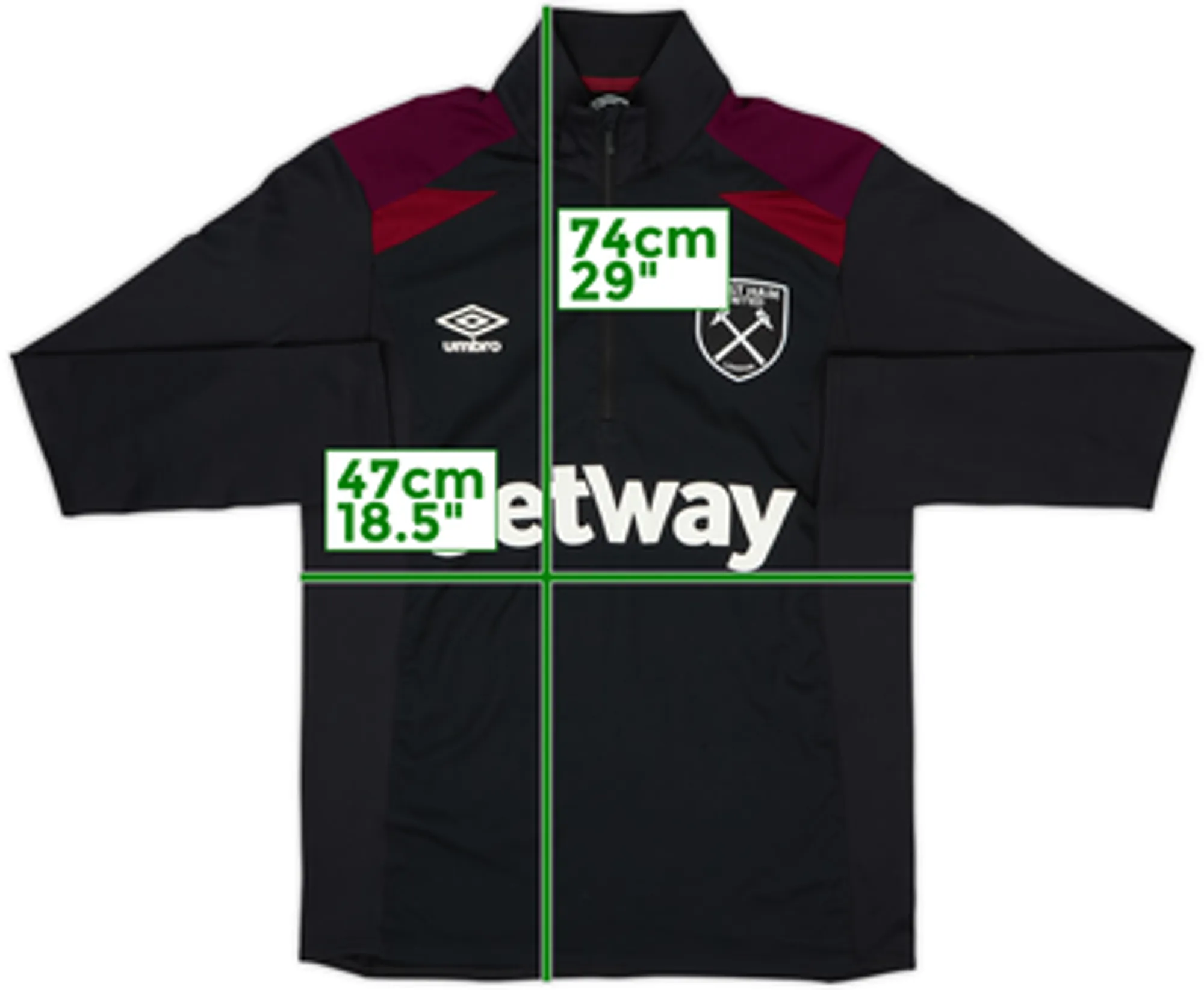 2017-18 West Ham Umbro 1/4 Zip Training Top - 7/10 - (S)