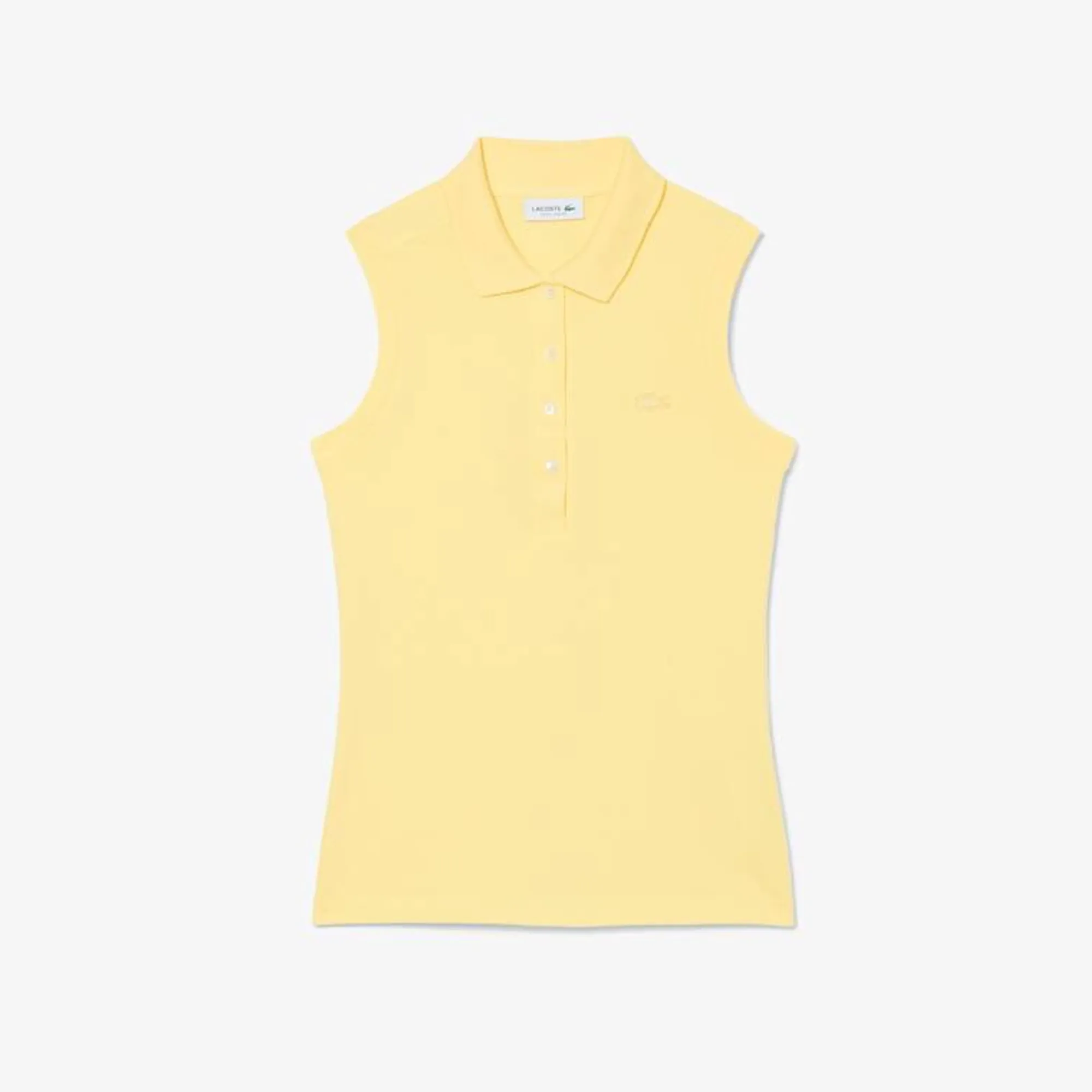 Lacoste Slim Fit L.12.D Sleeveless Stretch Polo Shirt - Pastel Yellow