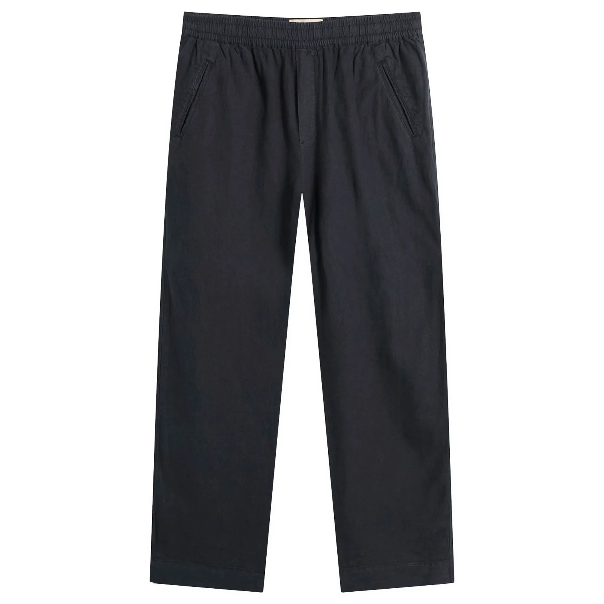 Folk Men's Drawcord Assembly Pant Black Cotton Linen